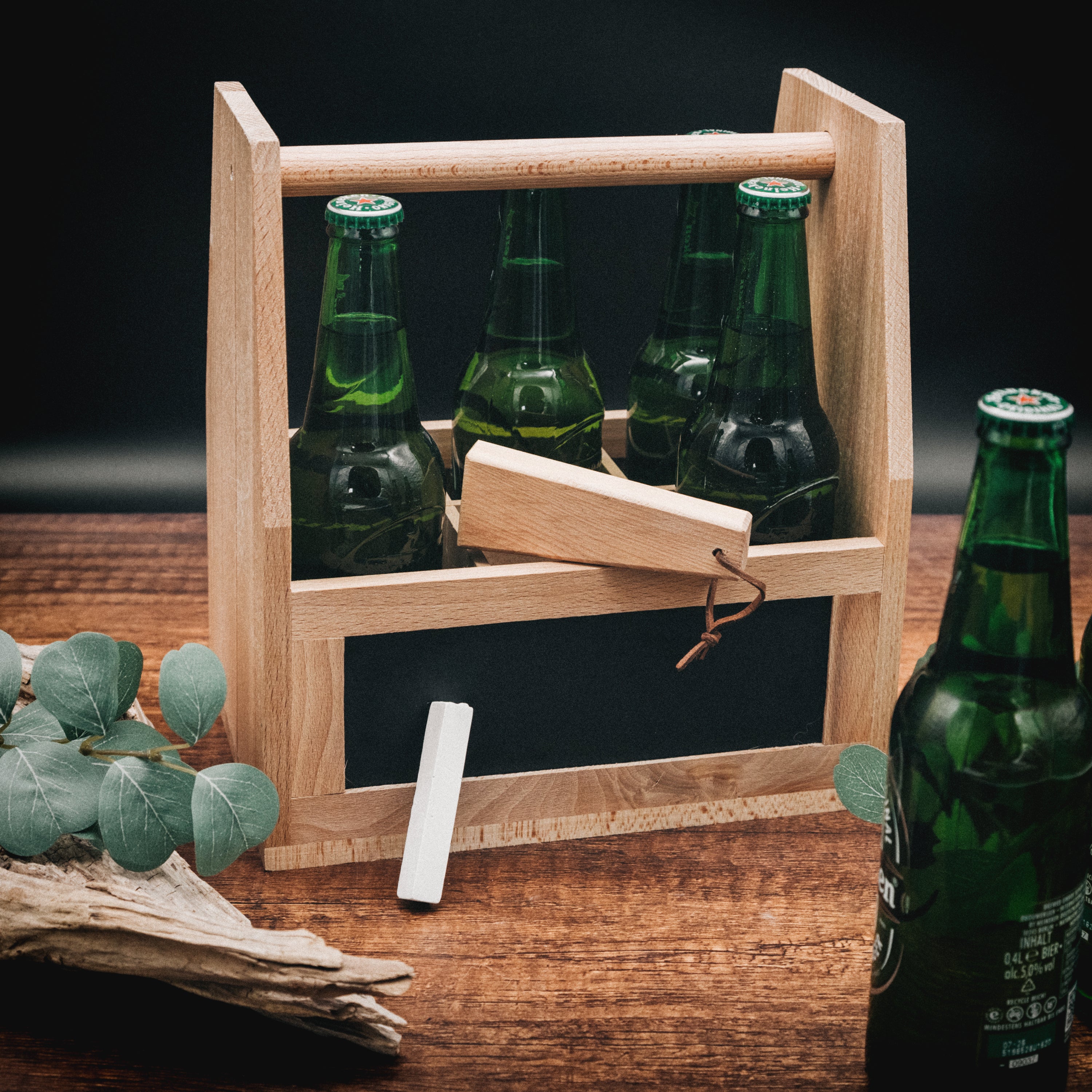 Bierträger Holz mit Tafel