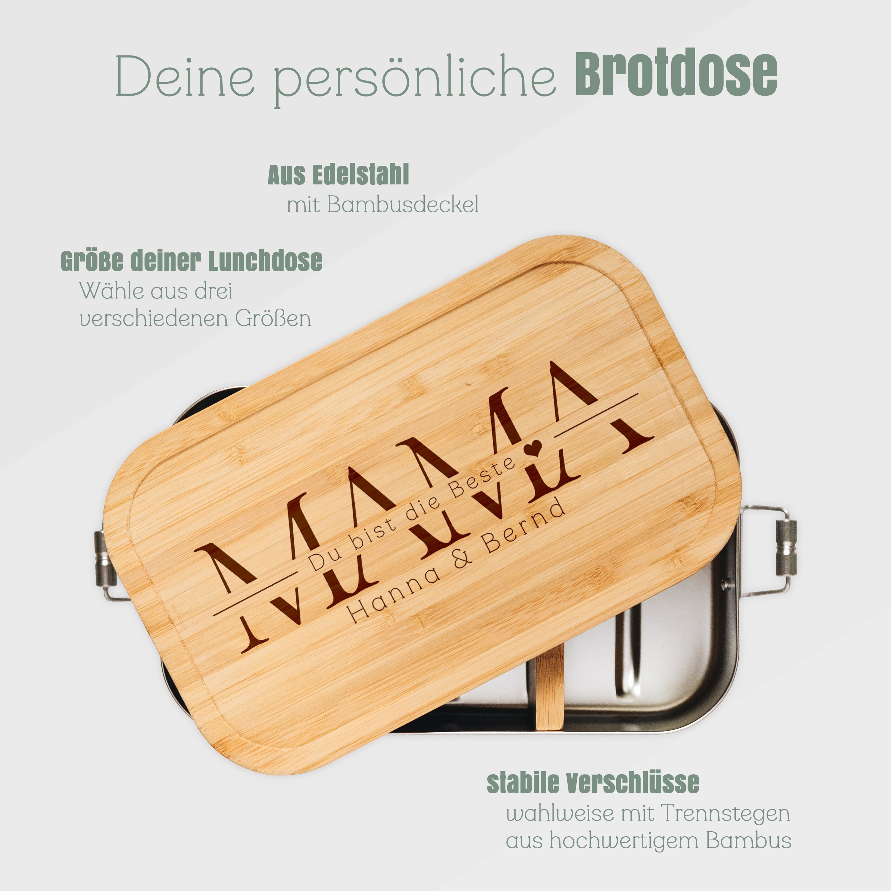 Brotdose Edelstahl - Mama du bist die Beste