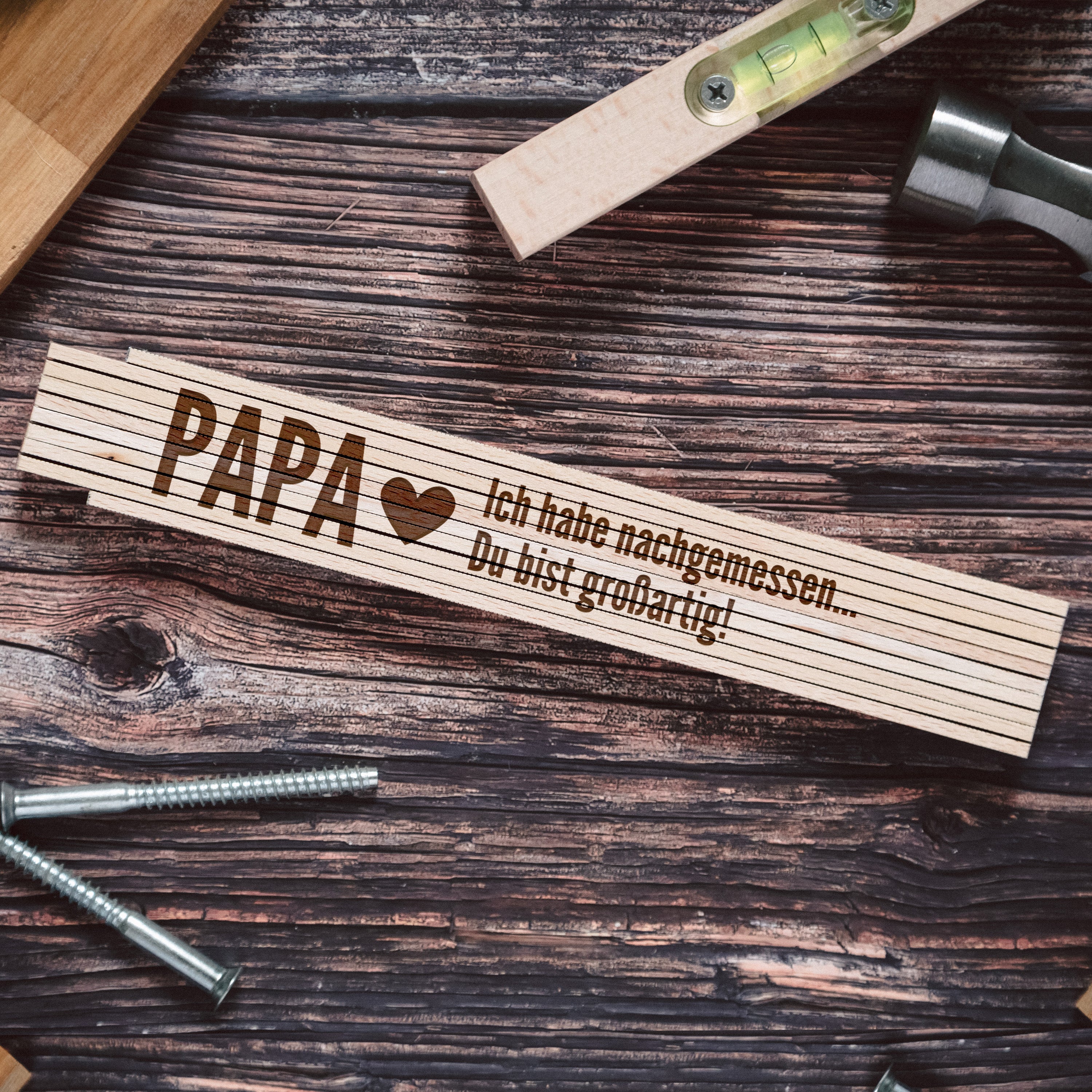 Zollstock - "Papa/Opa wir haben nachgemessen..."