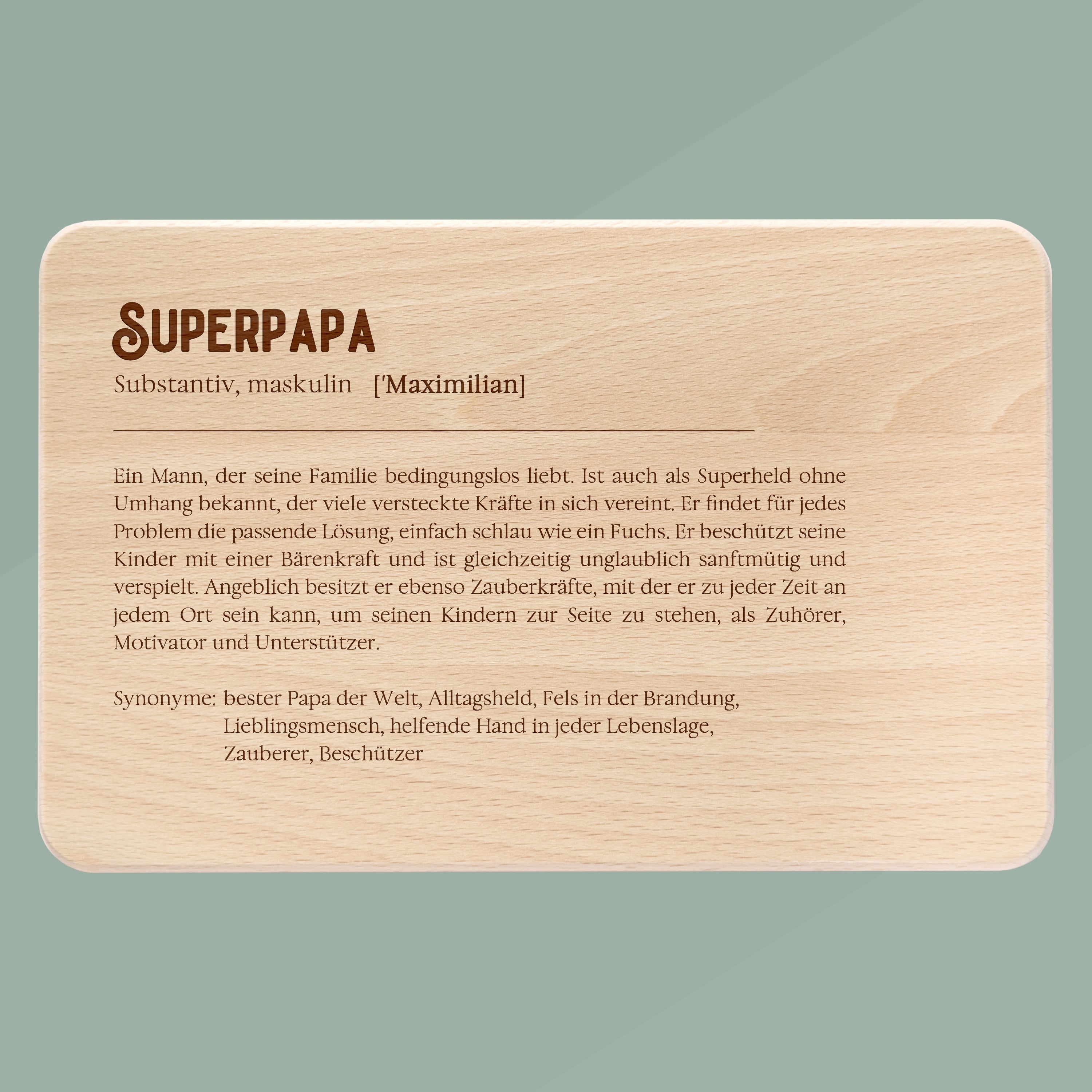 Frühstücksbrett Holz - Definition Superpapa