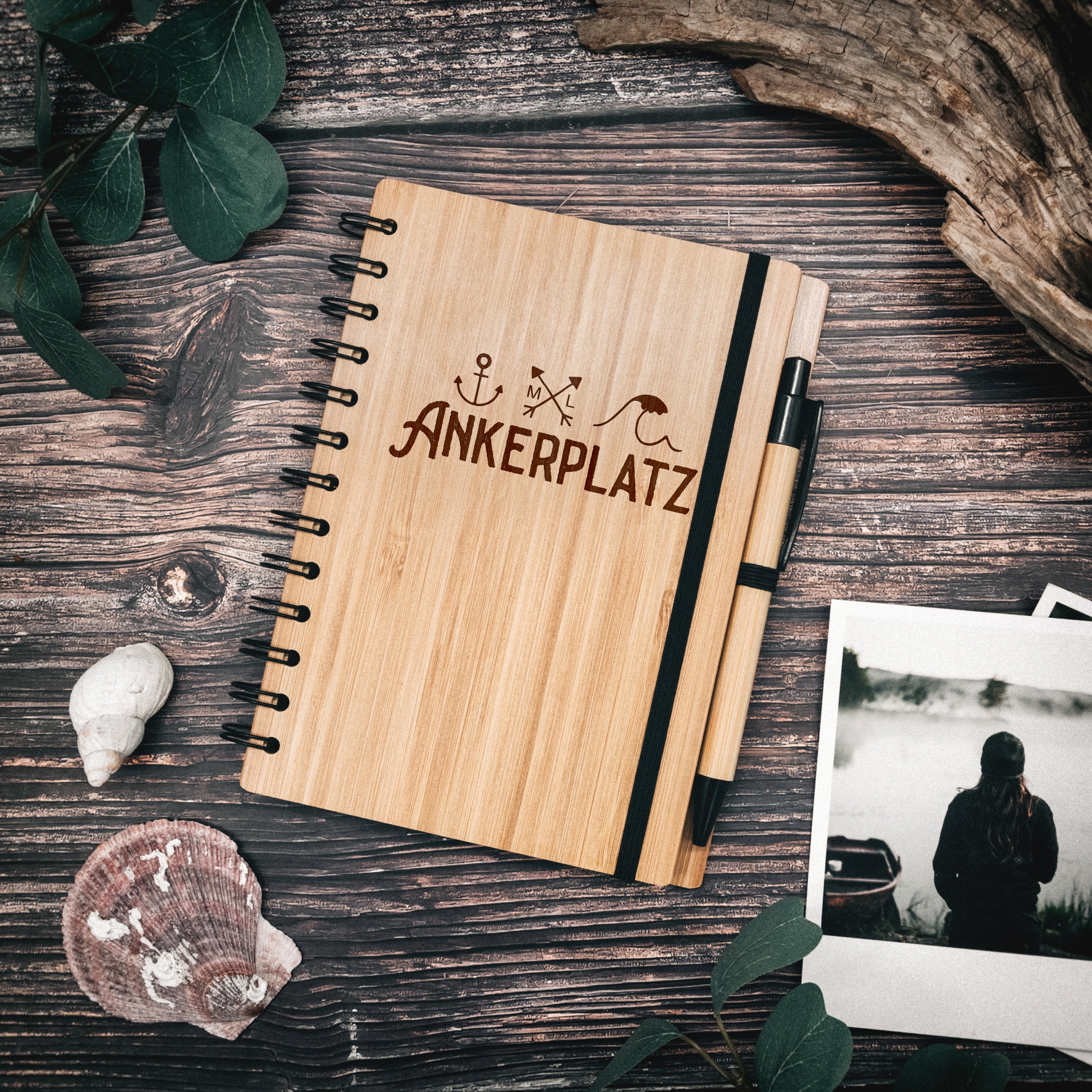 Notizbuch Holz - Reise