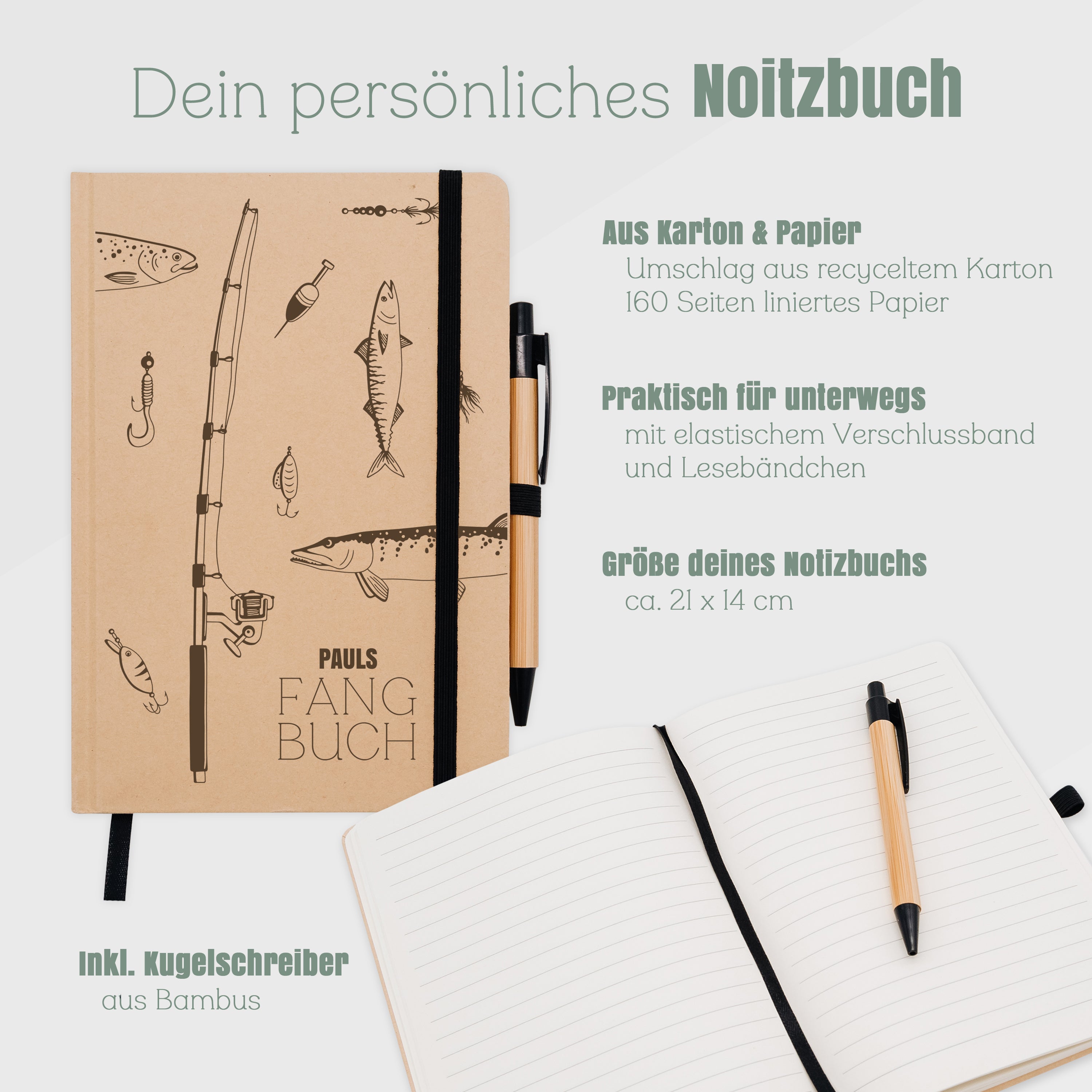 Notizbuch Karton - Fangbuch Angelzubehör