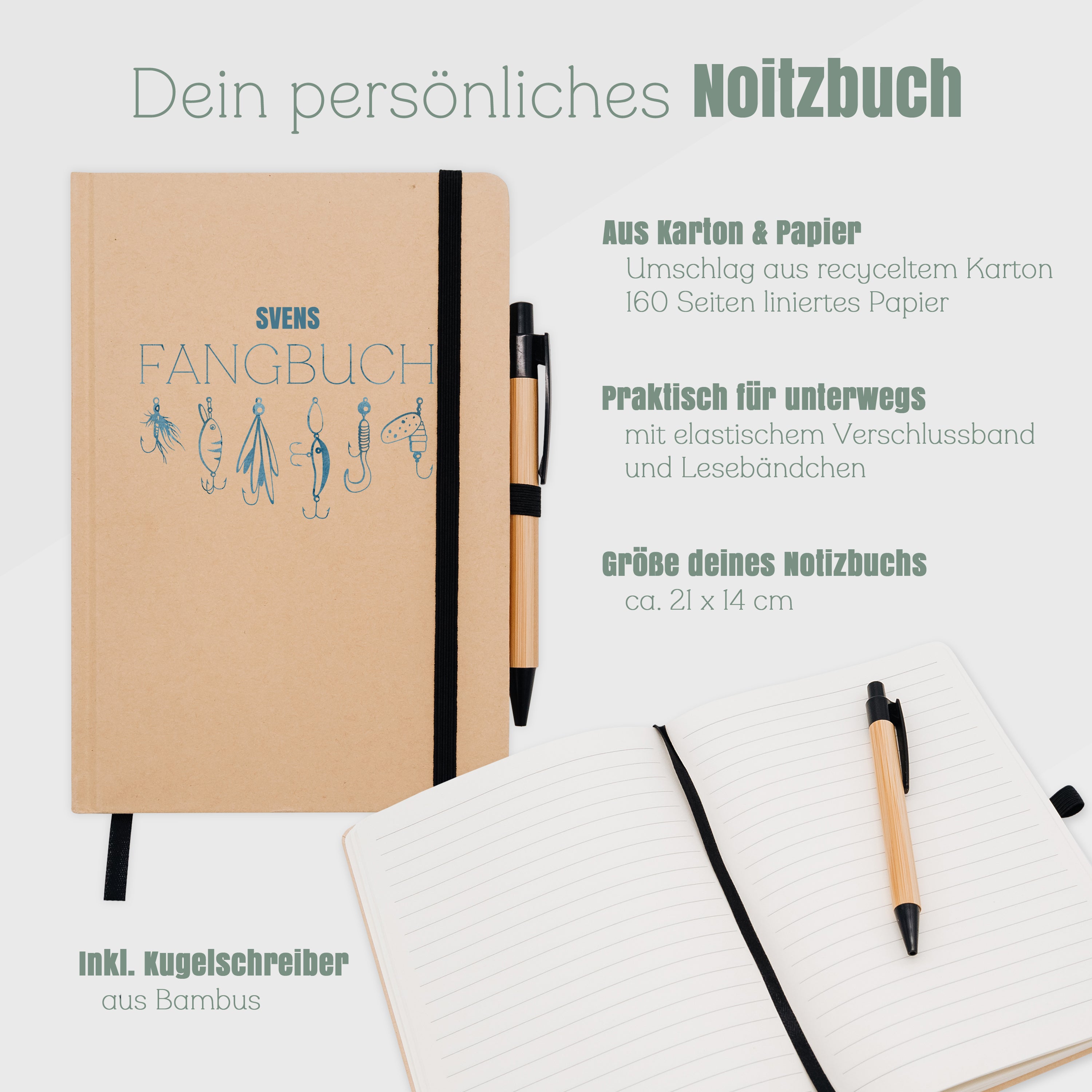 Notizbuch Karton - Fangbuch Angelköder