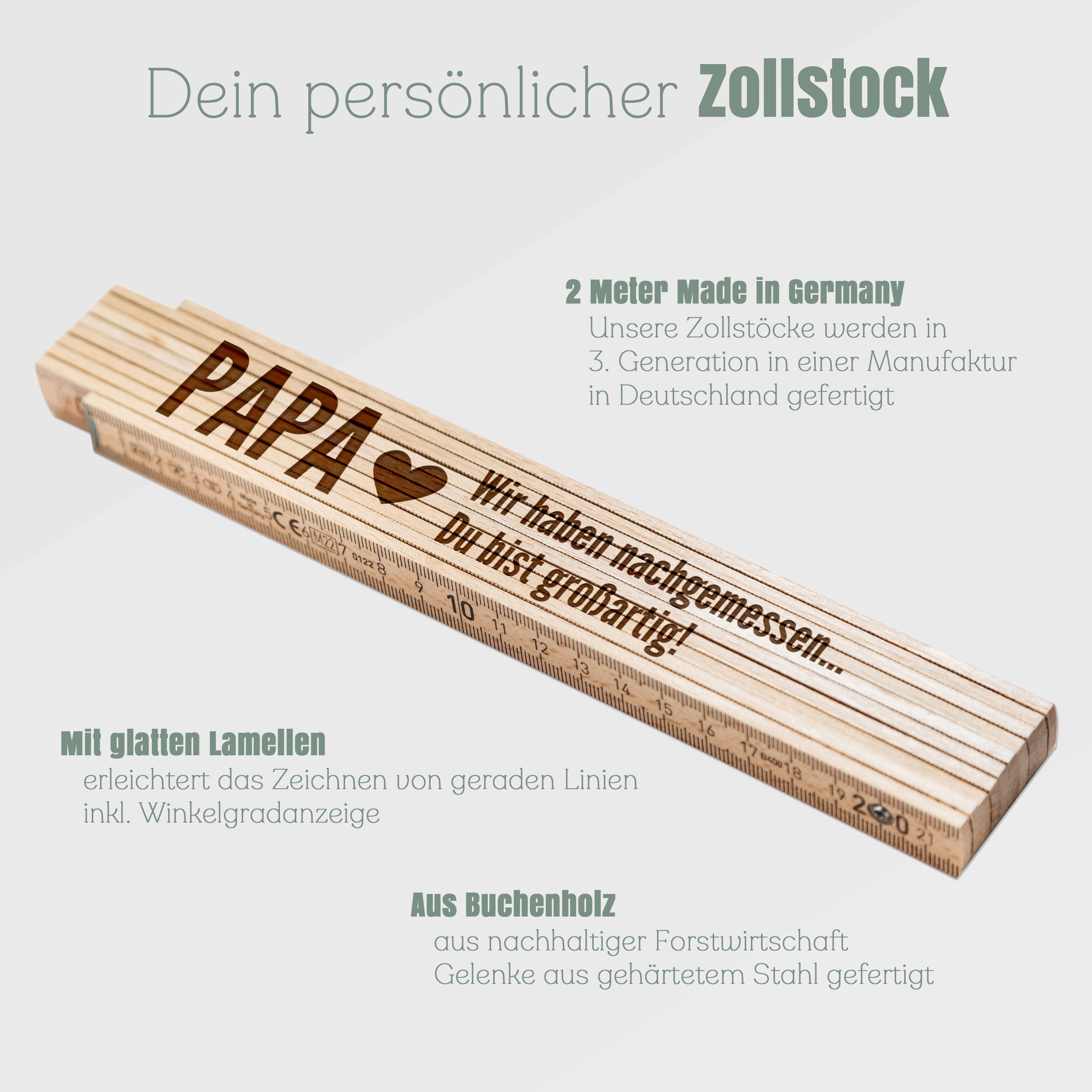 Zollstock - "Papa/Opa wir haben nachgemessen..."