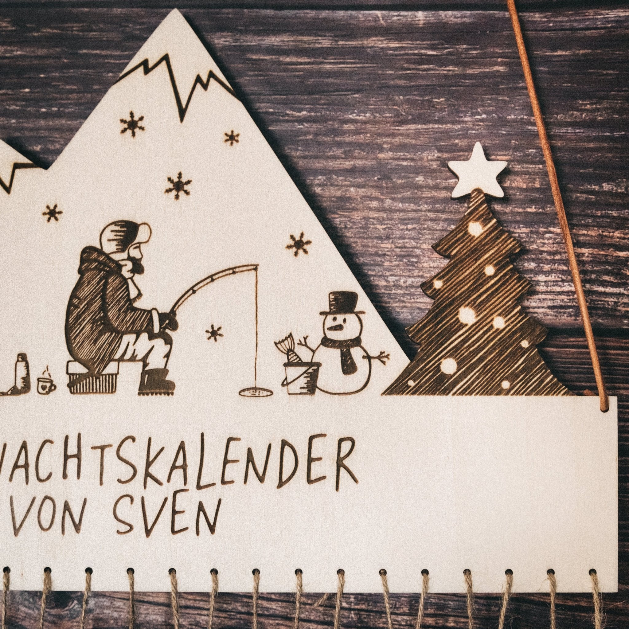 Adventskalender - Eis - Angeln Landschaft mit Wunschnamen - Abenteuernah