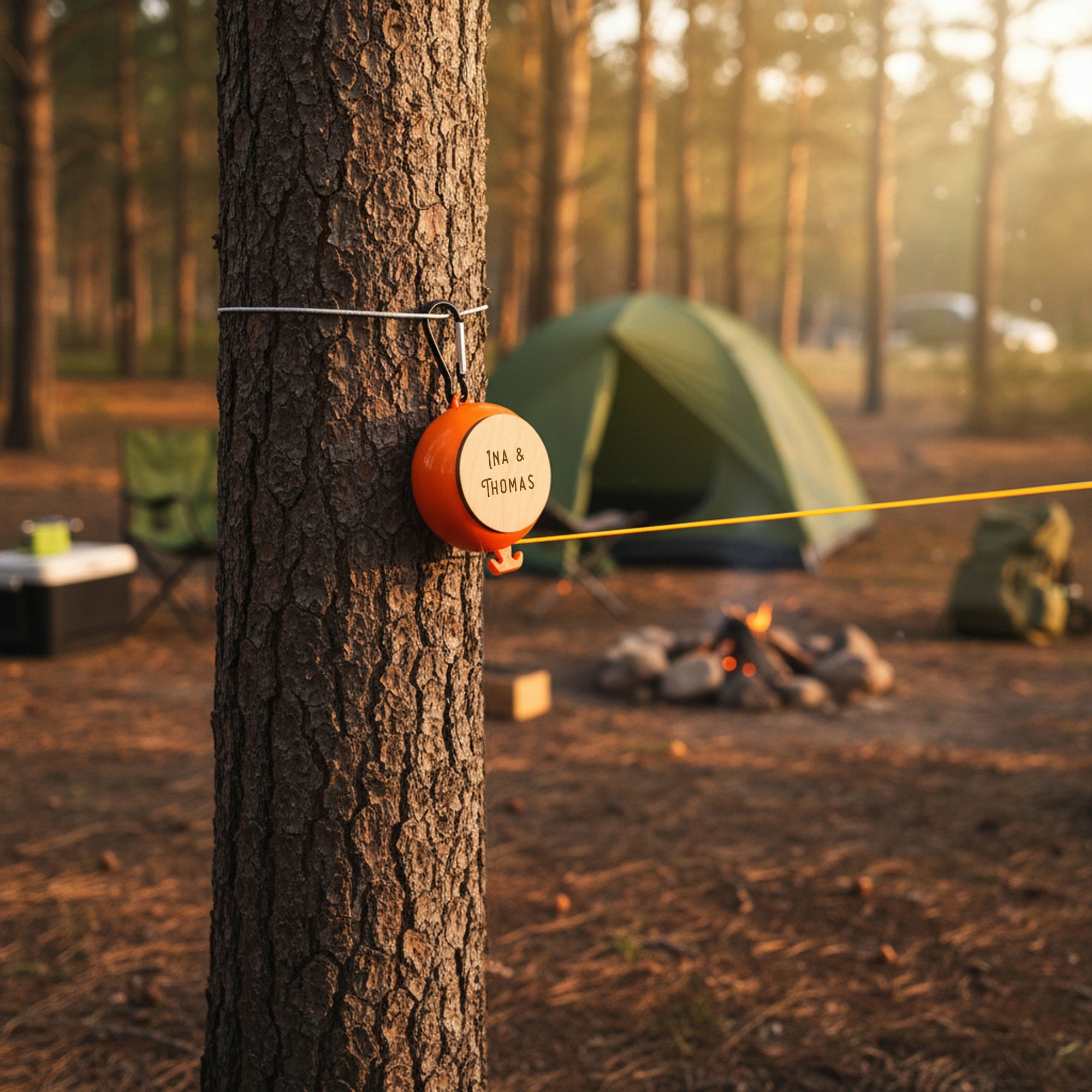 Ausziehbare Wäscheleine mit Wunschname - Abenteuernah