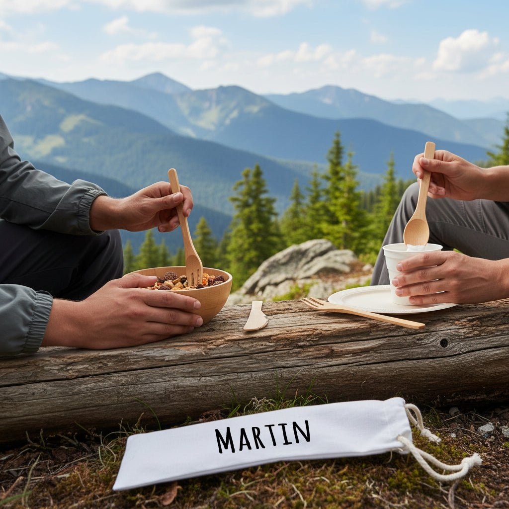 Besteckset mit Tasche - Wunschname - Abenteuernah