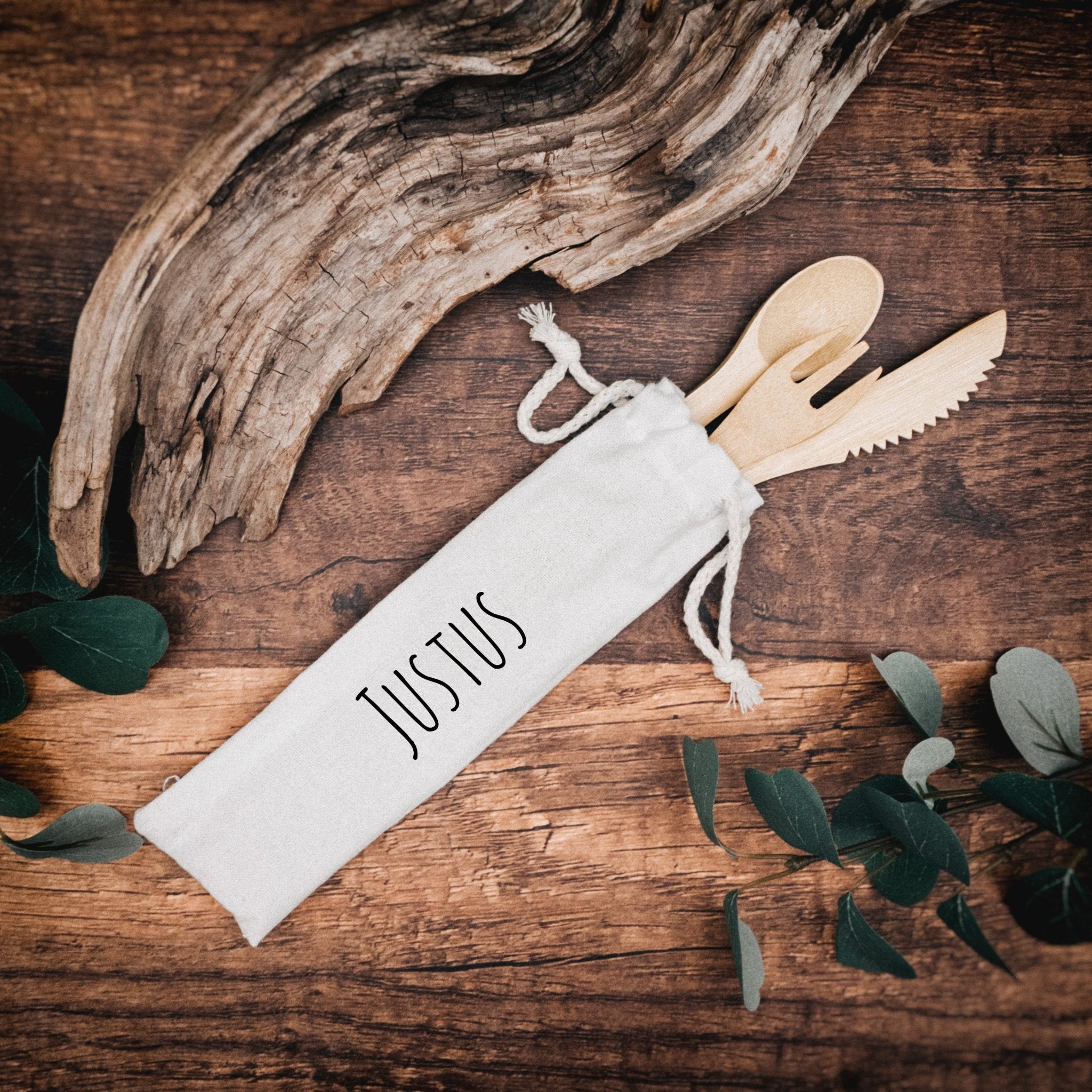 Besteckset mit Tasche - Wunschname - Abenteuernah