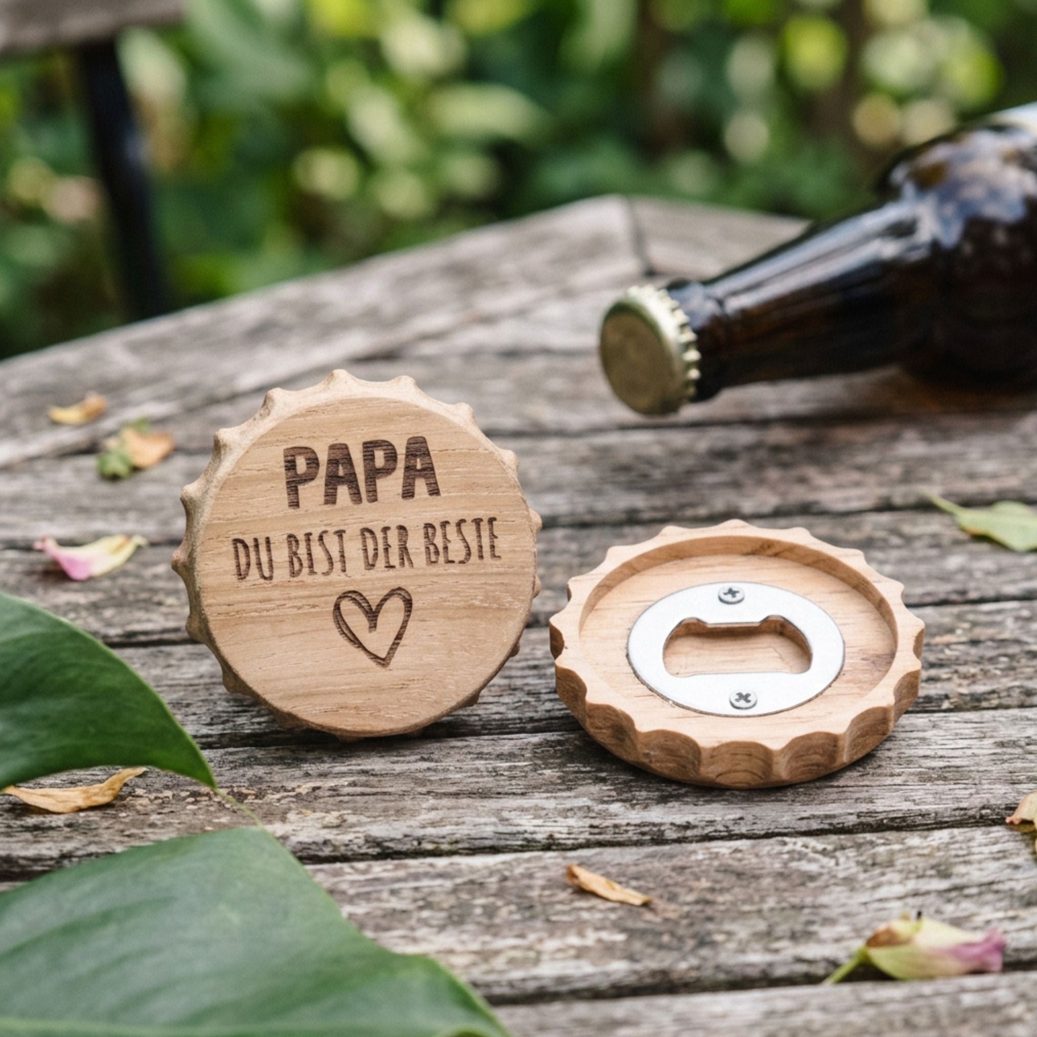 Bierdeckel Flaschenöffner - Papa du bist der Beste - Abenteuernah