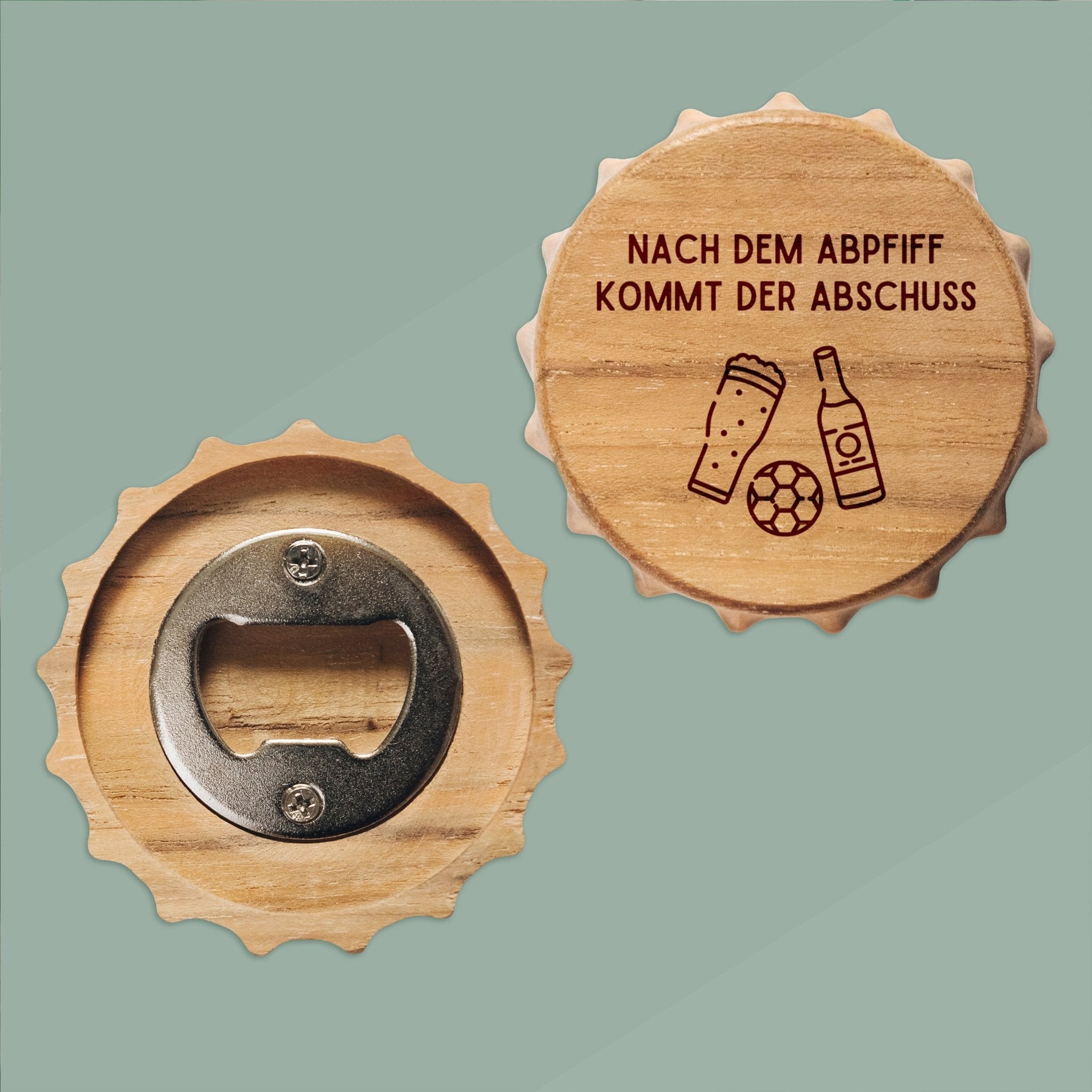 Bierdeckel Flaschenöffner - Abpfiff Abschuss - Abenteuernah