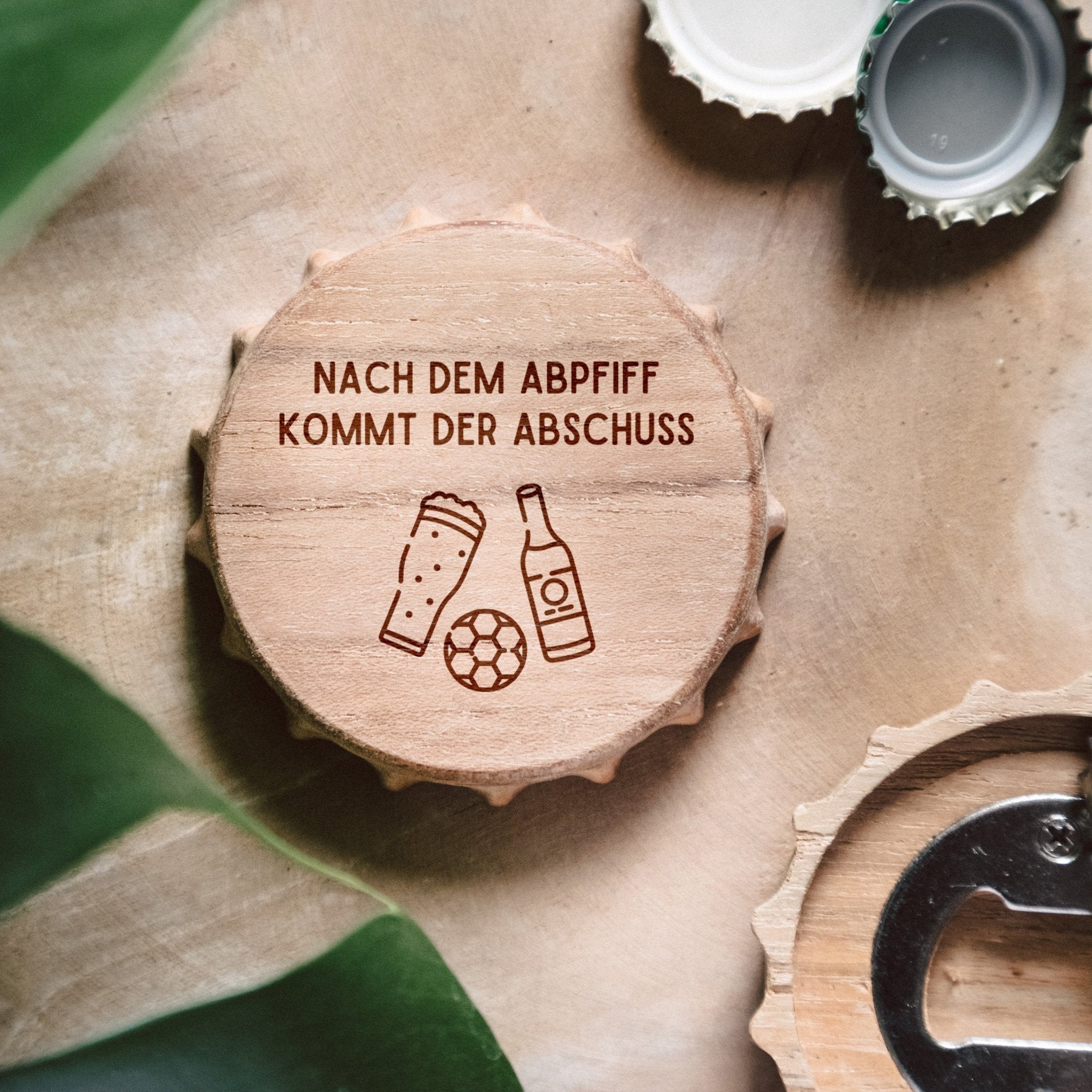 Bierdeckel Flaschenöffner - Abpfiff Abschuss - Abenteuernah
