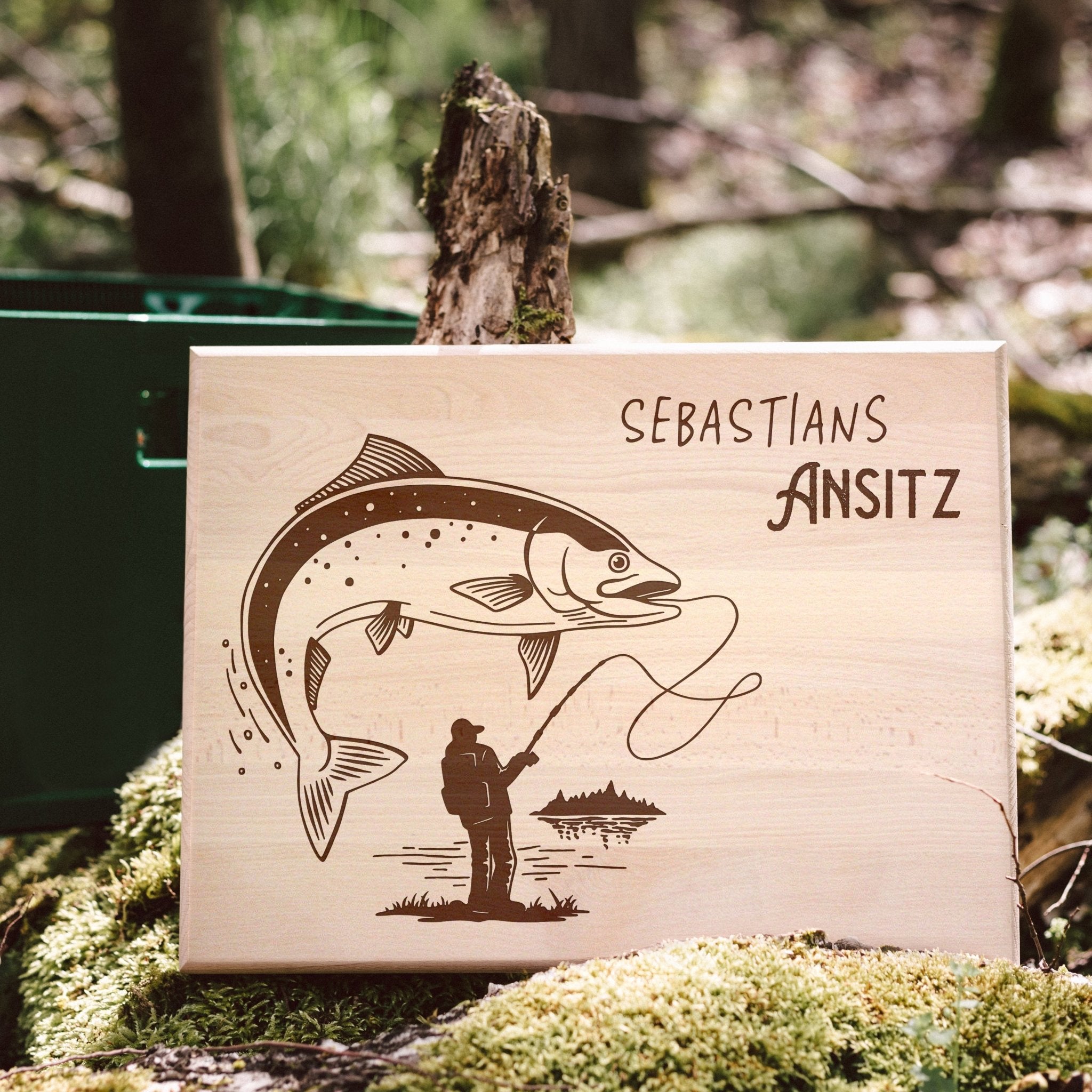 Bierkastensitz Holz - Ansitz für Angler - Abenteuernah