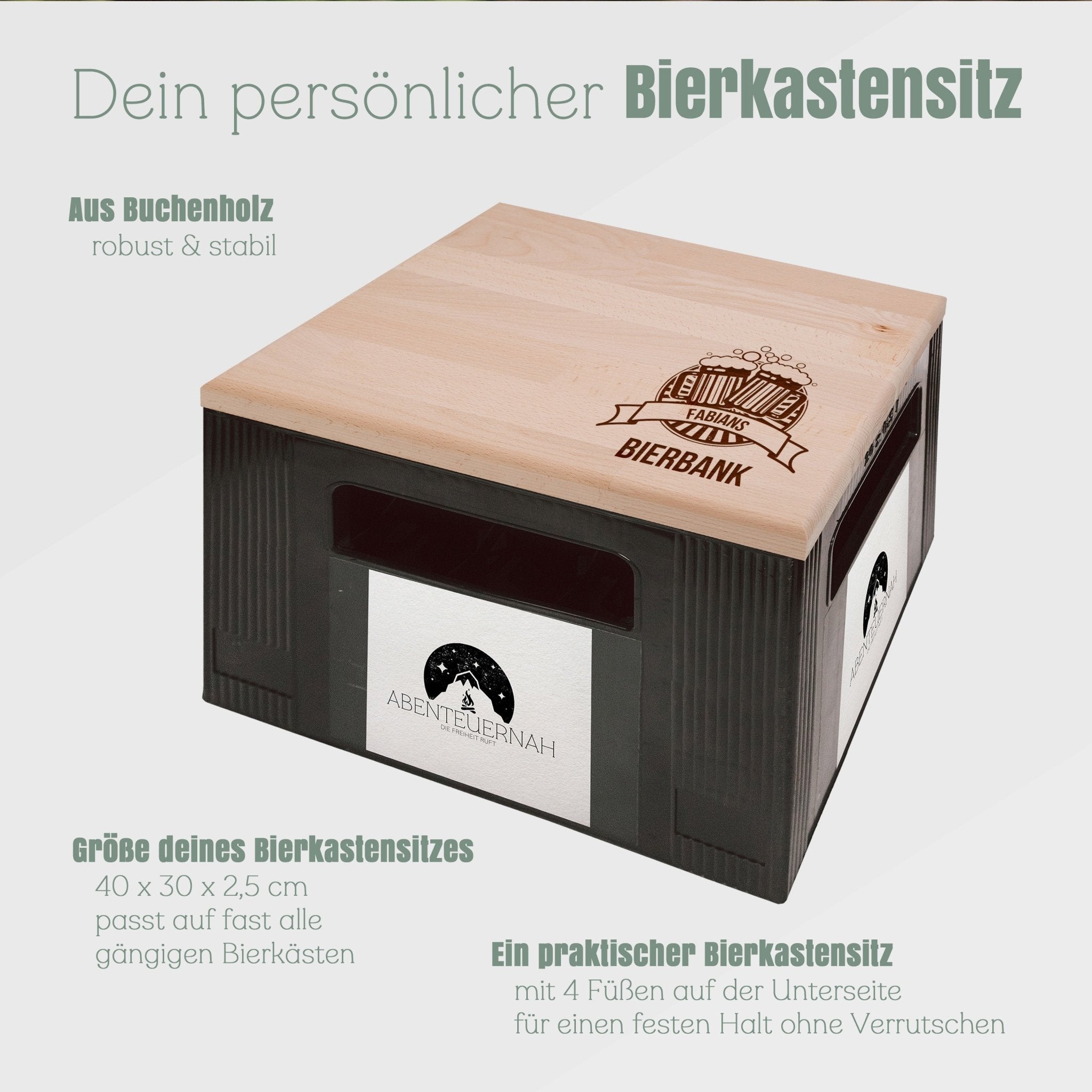 Bierkastensitz Holz - Bierbank - Abenteuernah