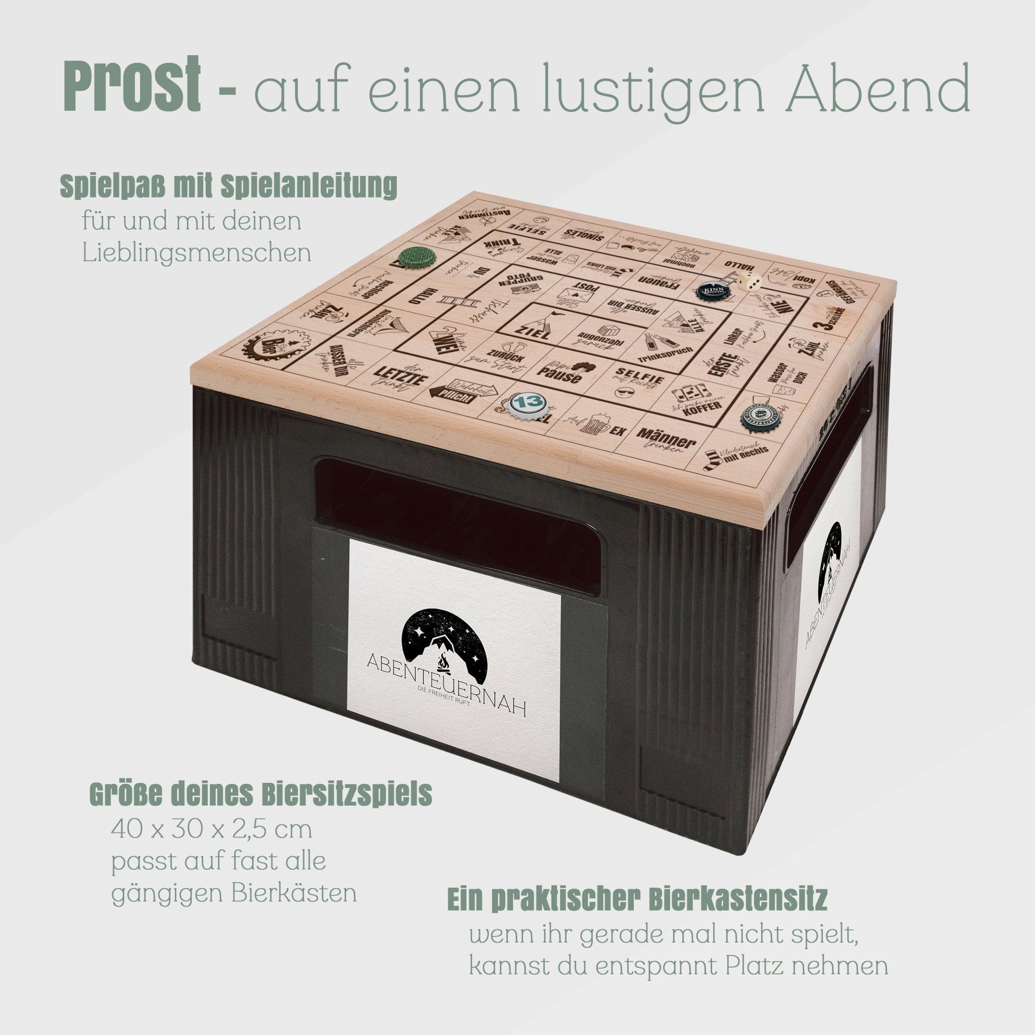 Bierkastensitz Holz - Trinkspiel - Abenteuernah