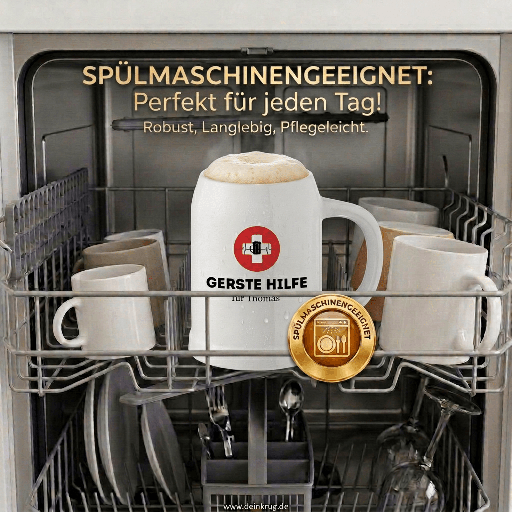 Bierkrug Keramik personalisiert - Gerste Hilfe - Abenteuernah