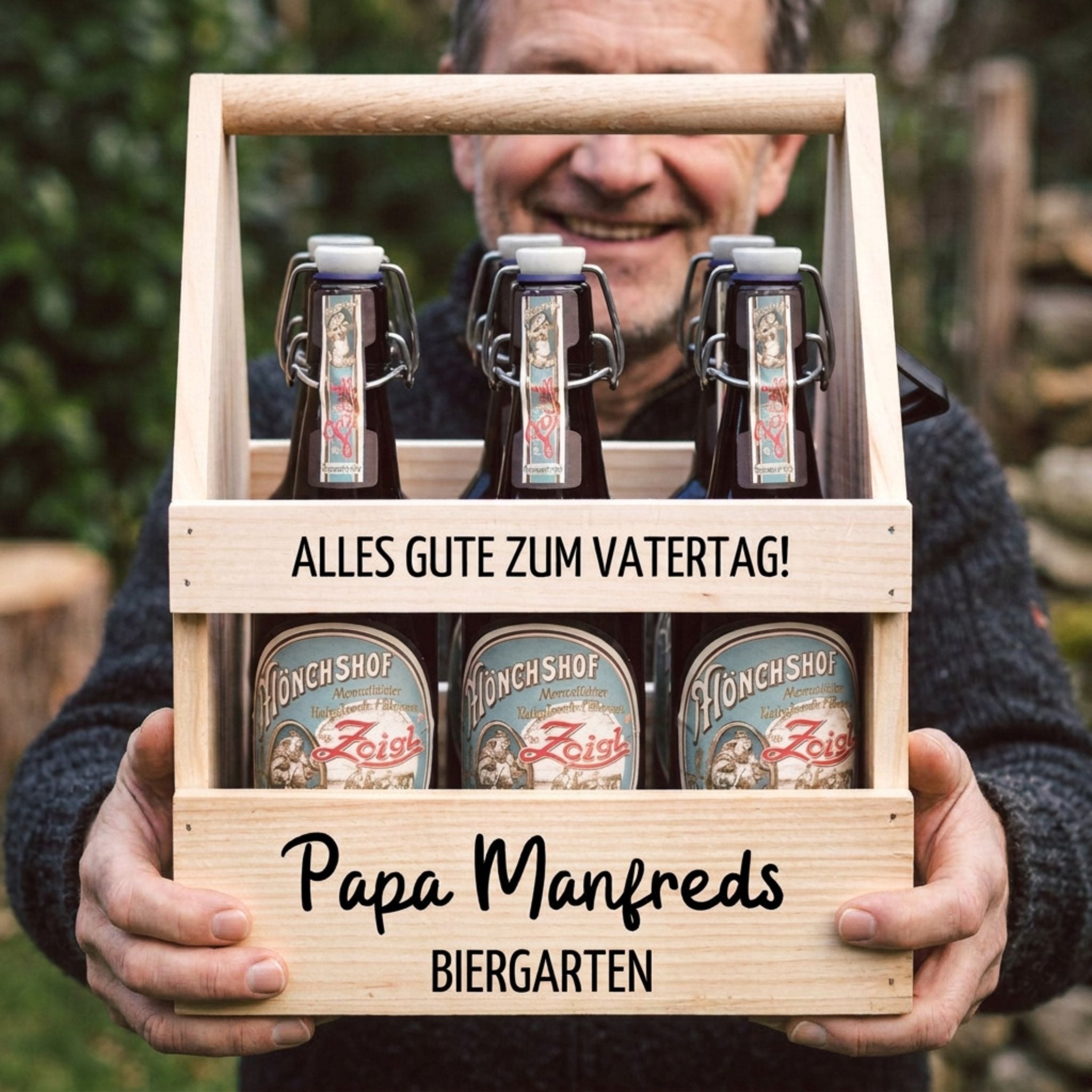 Bierträger Holz - Vatertag Biergarten - Abenteuernah