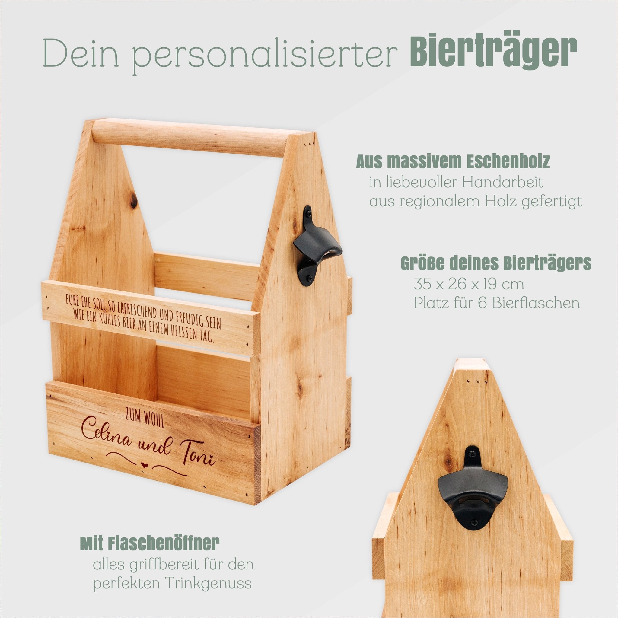 Bierträger Holz - Erfrischende Ehe - Abenteuernah