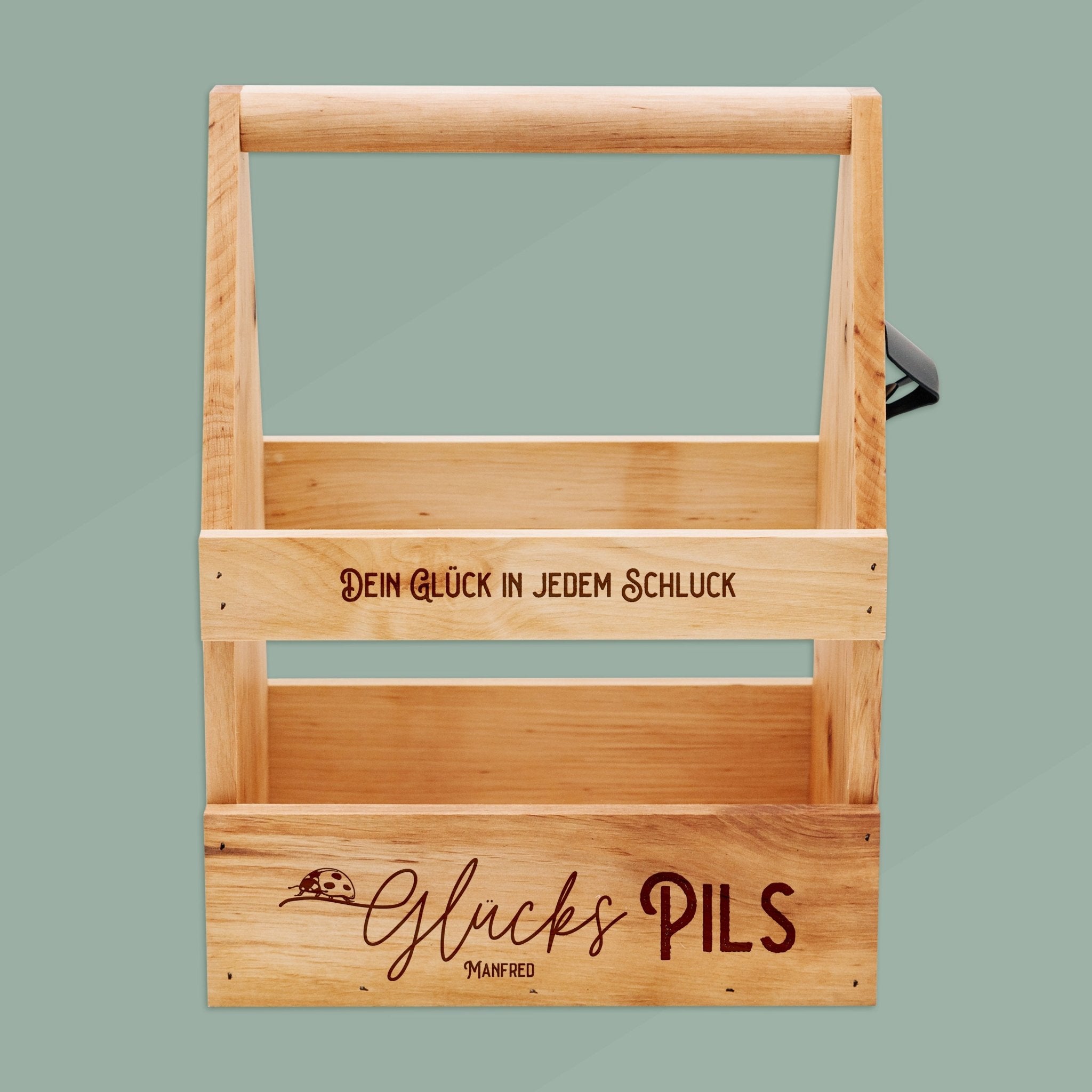 Bierträger Holz - Glückspils - Abenteuernah