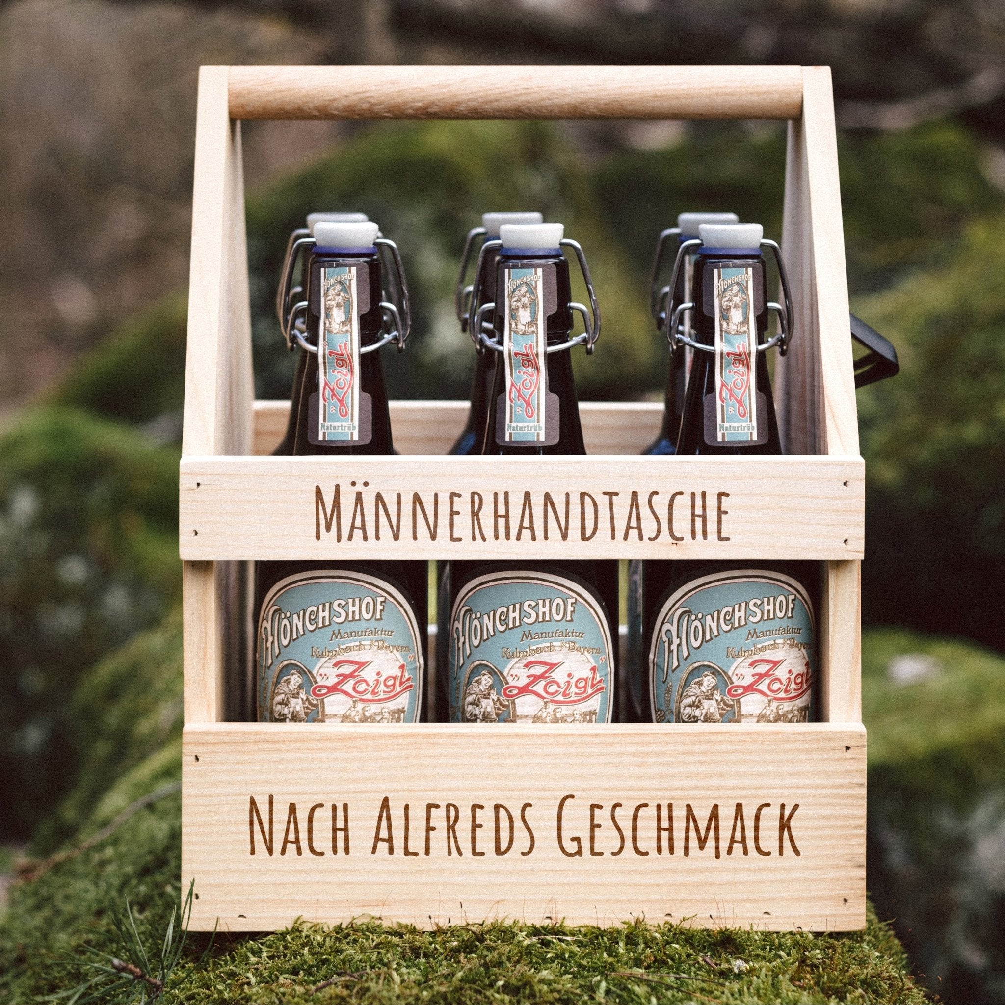 Bierträger Holz - Männerhandtasche Geschmack - Abenteuernah