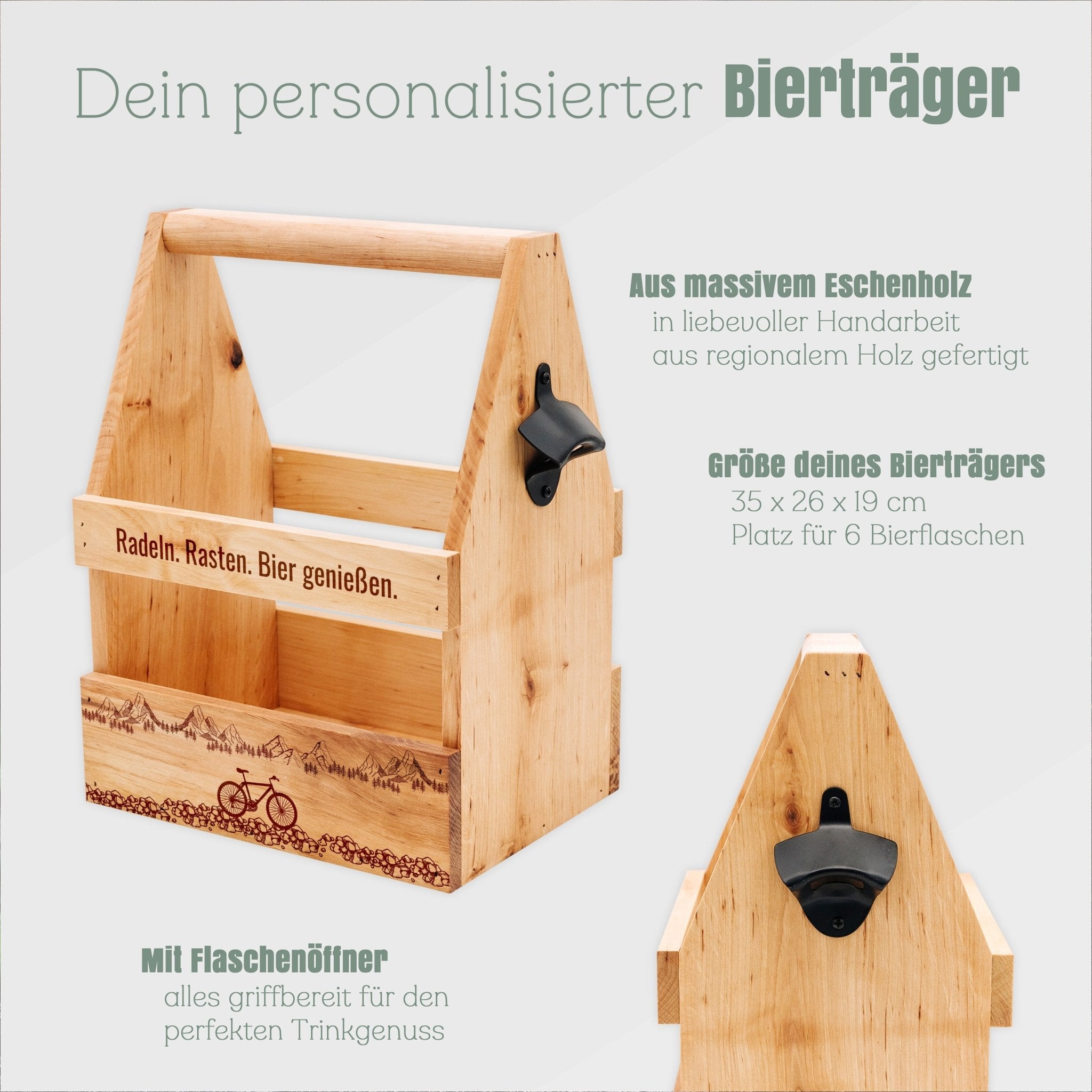 Bierträger Holz - Radeln. Rasten. Bier genießen. - Abenteuernah
