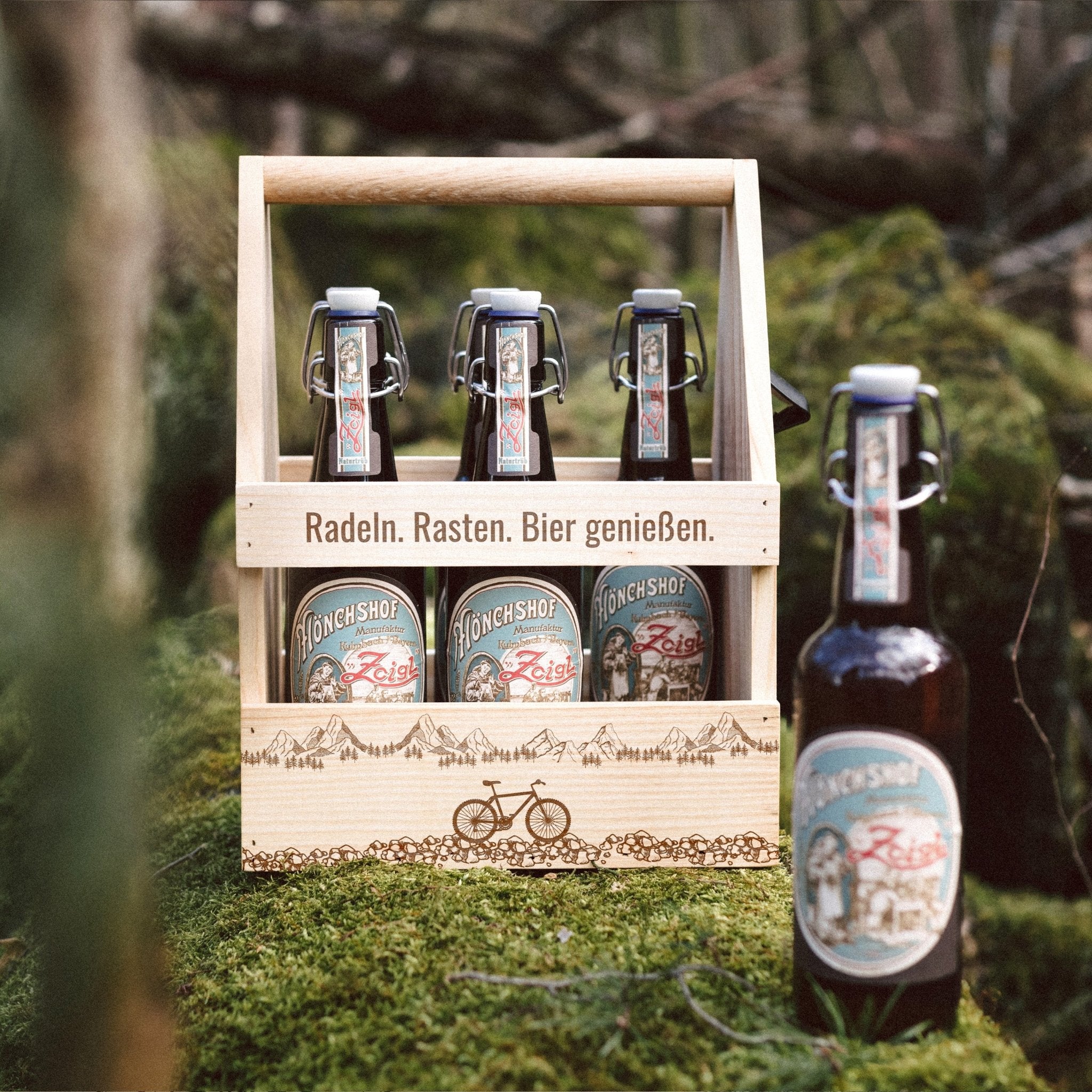 Bierträger Holz - Radeln. Rasten. Bier genießen. - Abenteuernah
