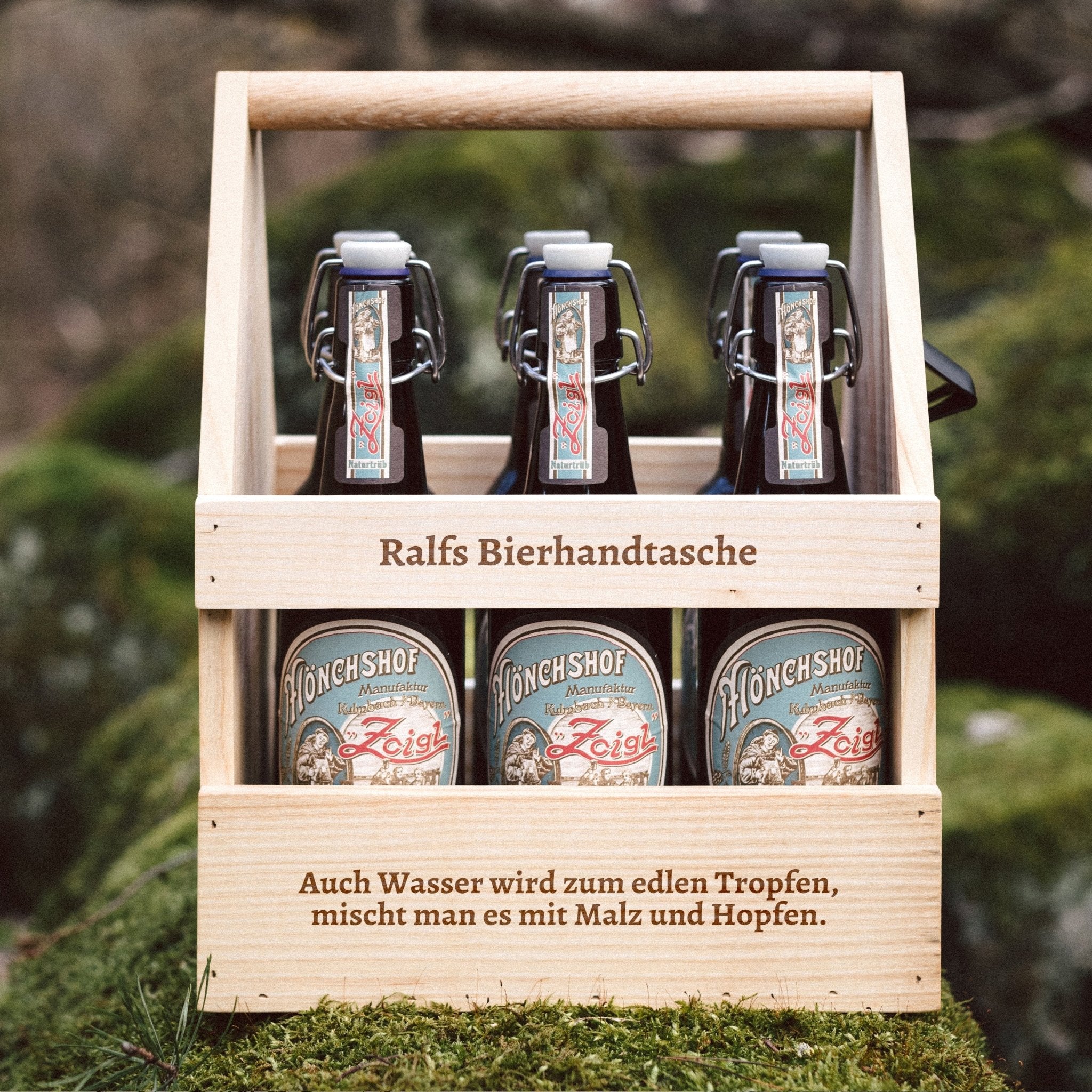 Bierträger Holz - Wasser mit Malz und Hopfen - Abenteuernah