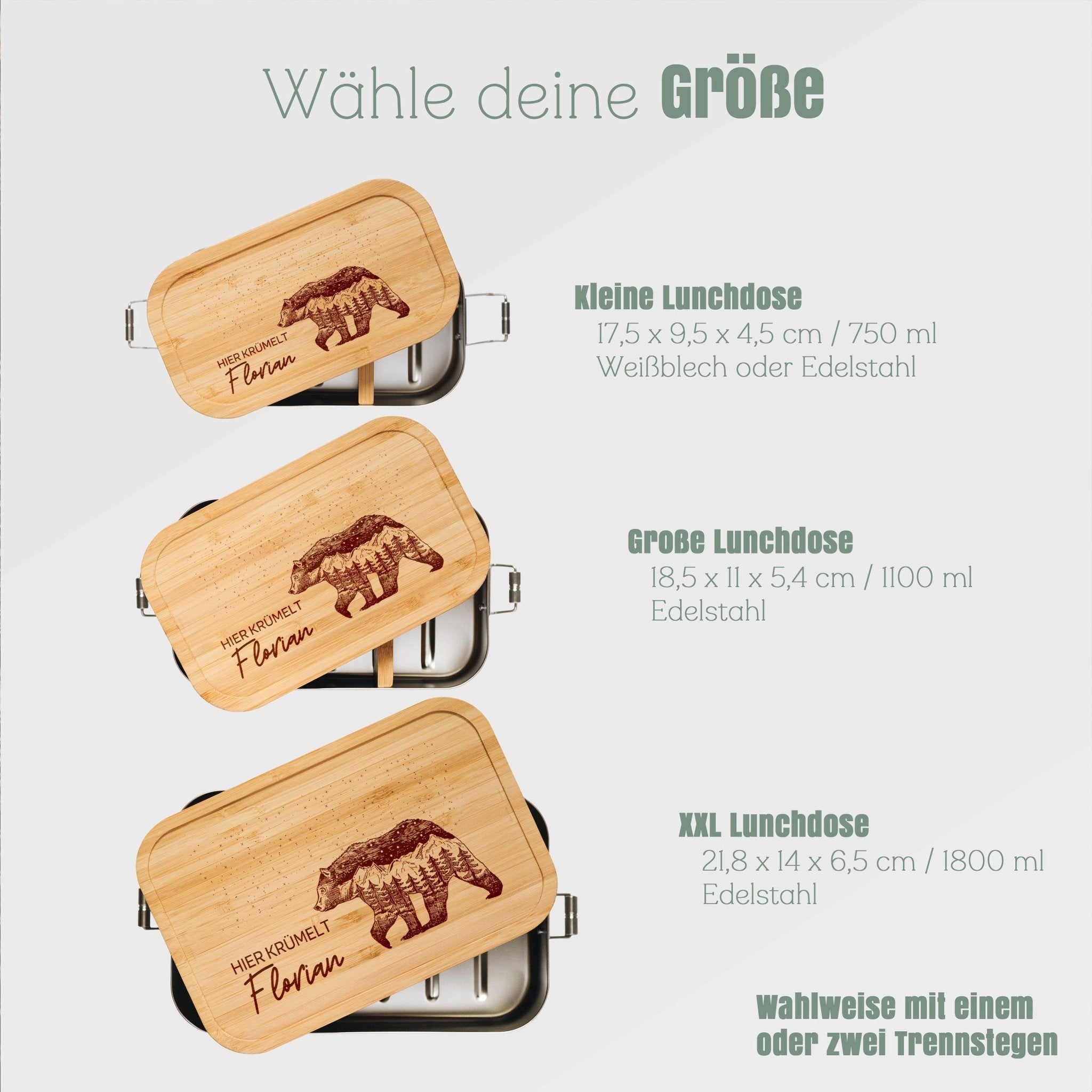 Brotdose Edelstahl - Bär Berge - Abenteuernah