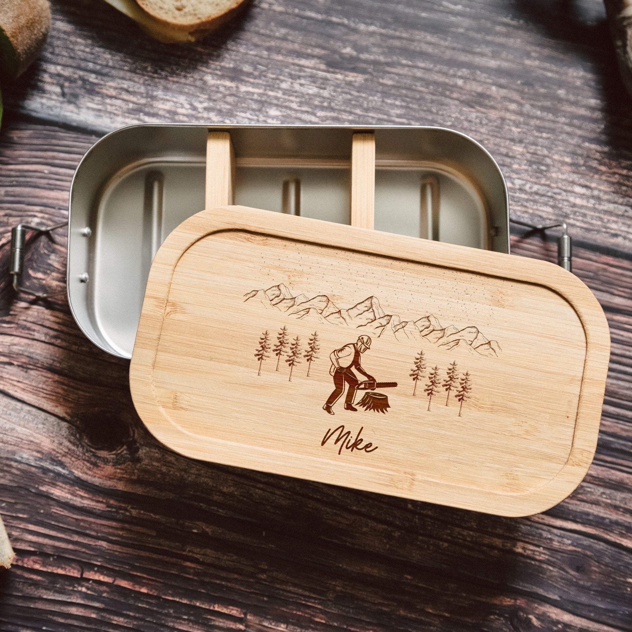 Brotdose Edelstahl - Baumfäller - Abenteuernah