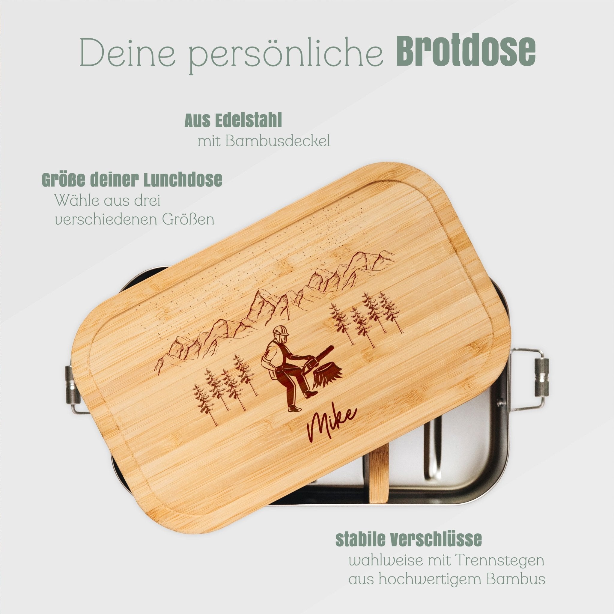 Brotdose Edelstahl - Baumfäller - Abenteuernah