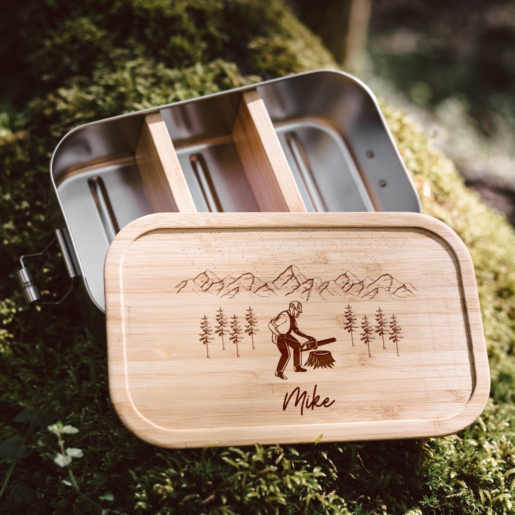 Brotdose Edelstahl - Baumfäller - Abenteuernah