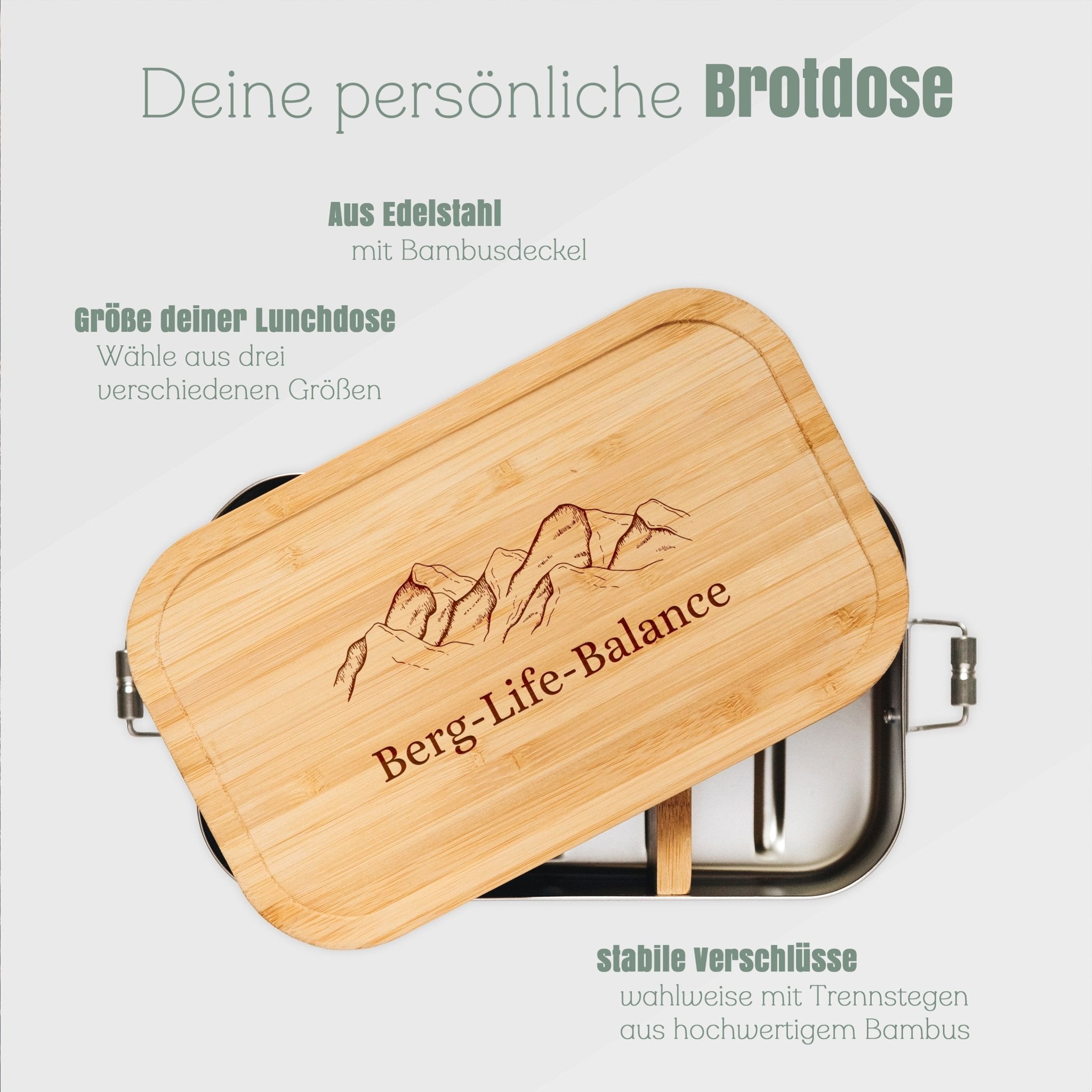 Brotdose Edelstahl - Berg - Life - Balance - Abenteuernah