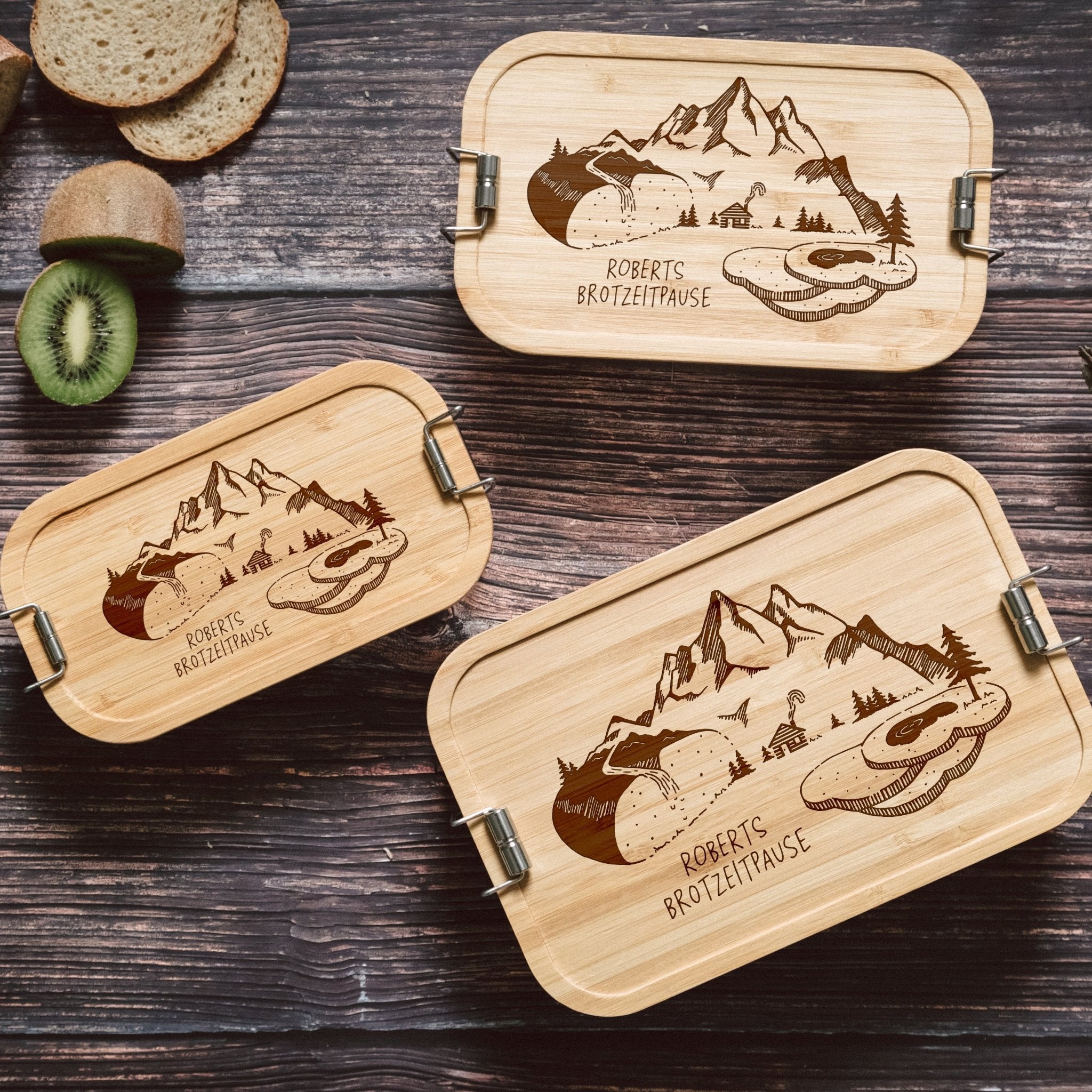 Brotdose Edelstahl - Berge Brotlandschaft - Abenteuernah