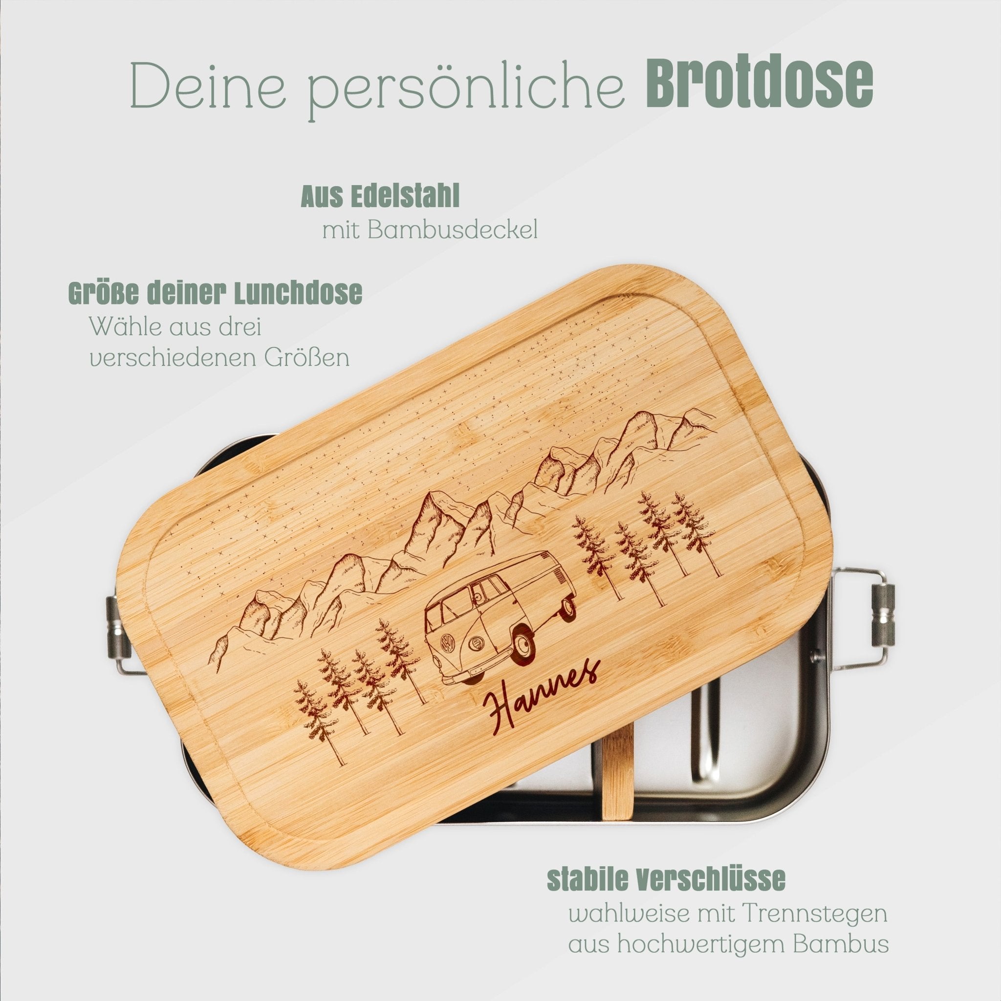 Brotdose Edelstahl - Bus Berge - Abenteuernah