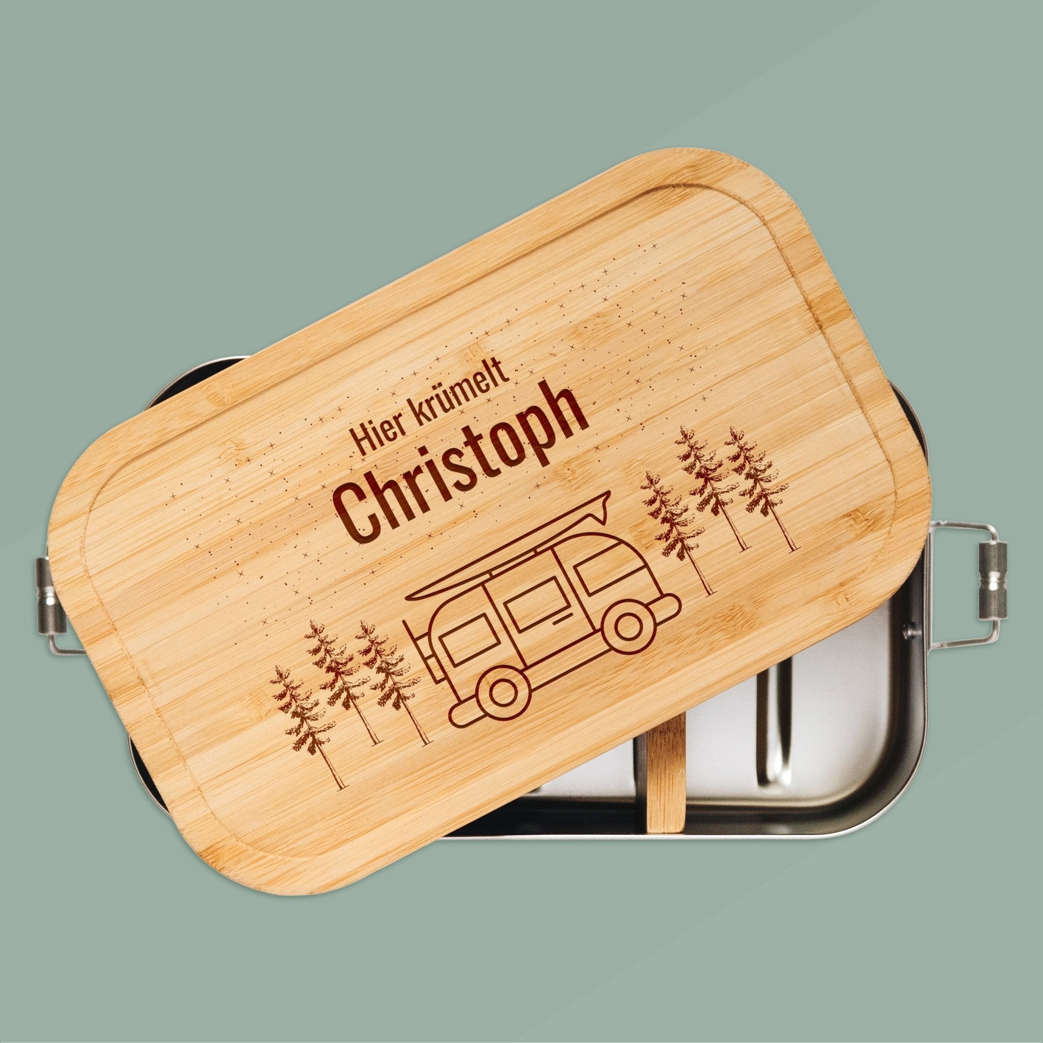 Brotdose Edelstahl - Camper Wald - Abenteuernah