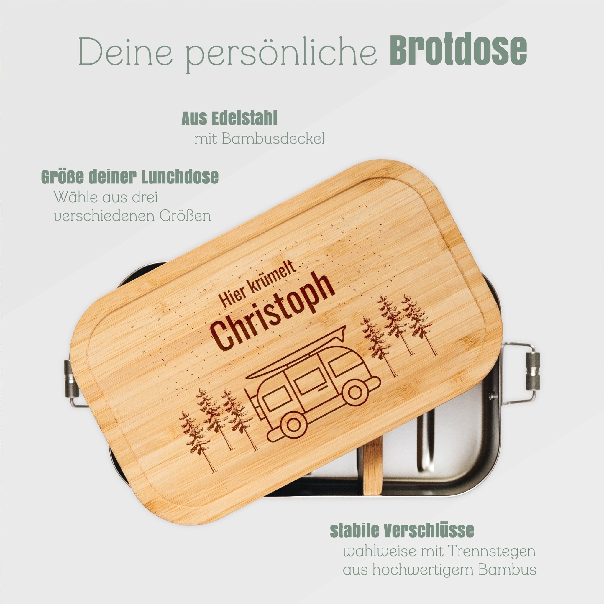 Brotdose Edelstahl - Camper Wald - Abenteuernah