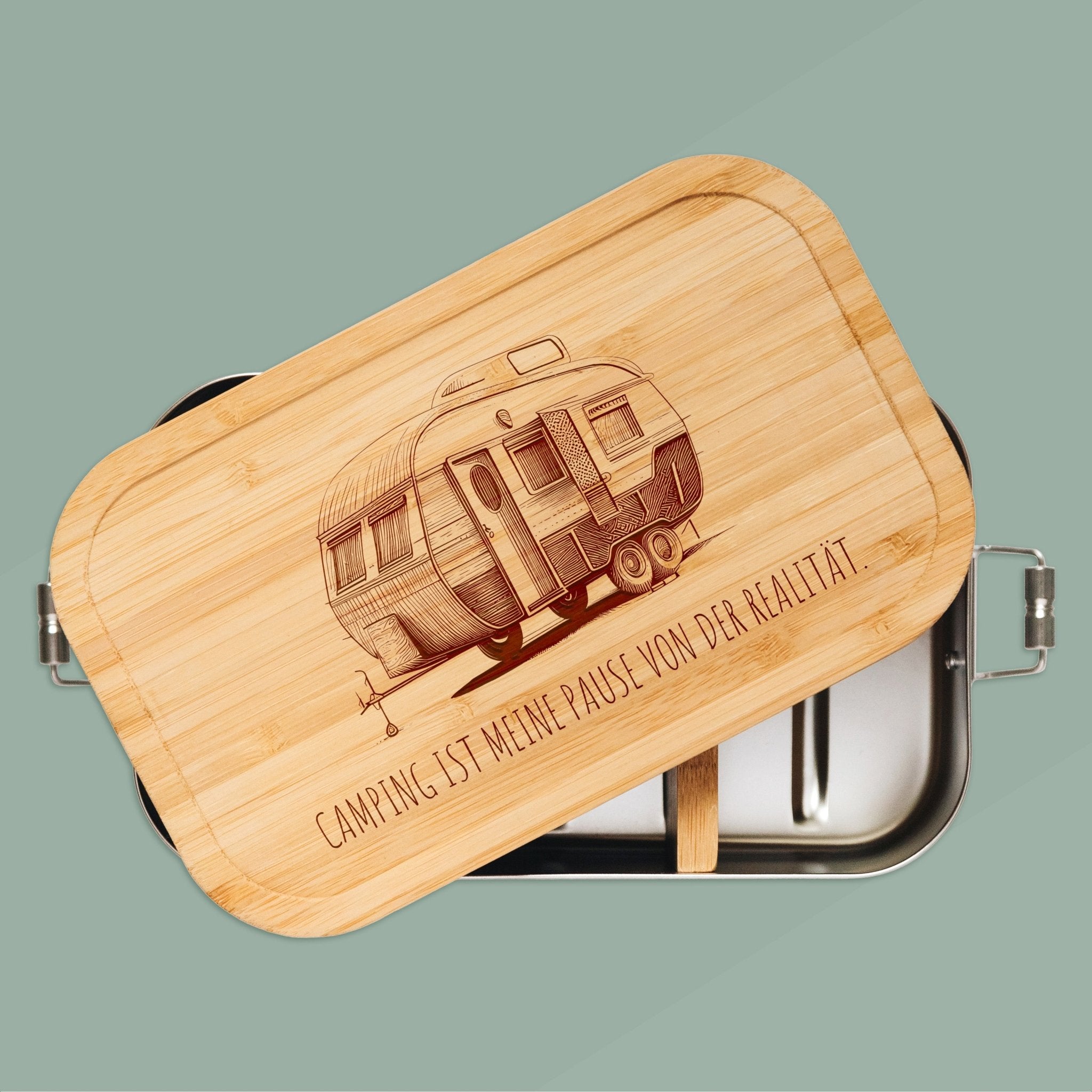 Brotdose Edelstahl - Camping Pause Realität - Abenteuernah