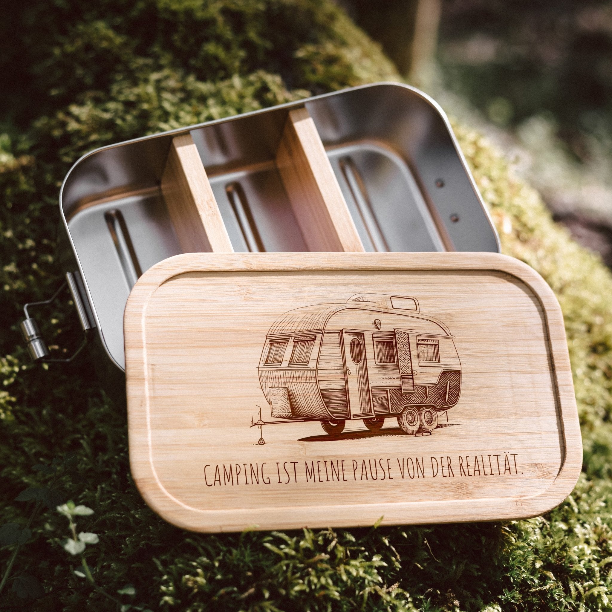 Brotdose Edelstahl - Camping Pause Realität - Abenteuernah