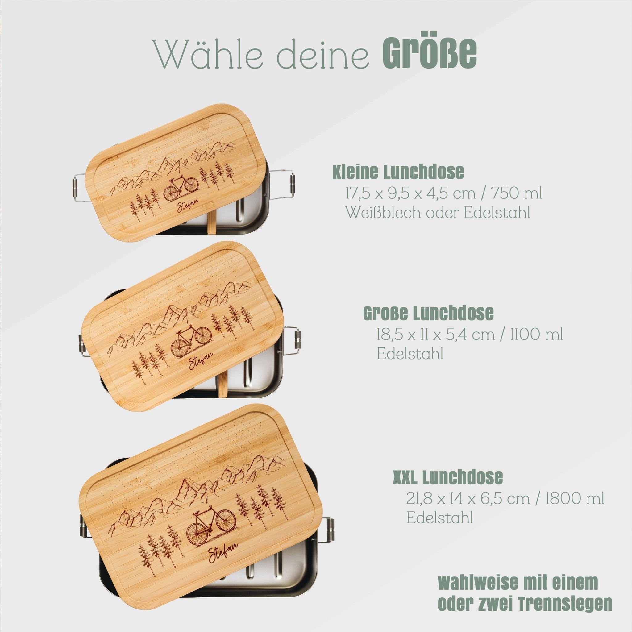 Brotdose Edelstahl - Fahrrad Berge - Abenteuernah