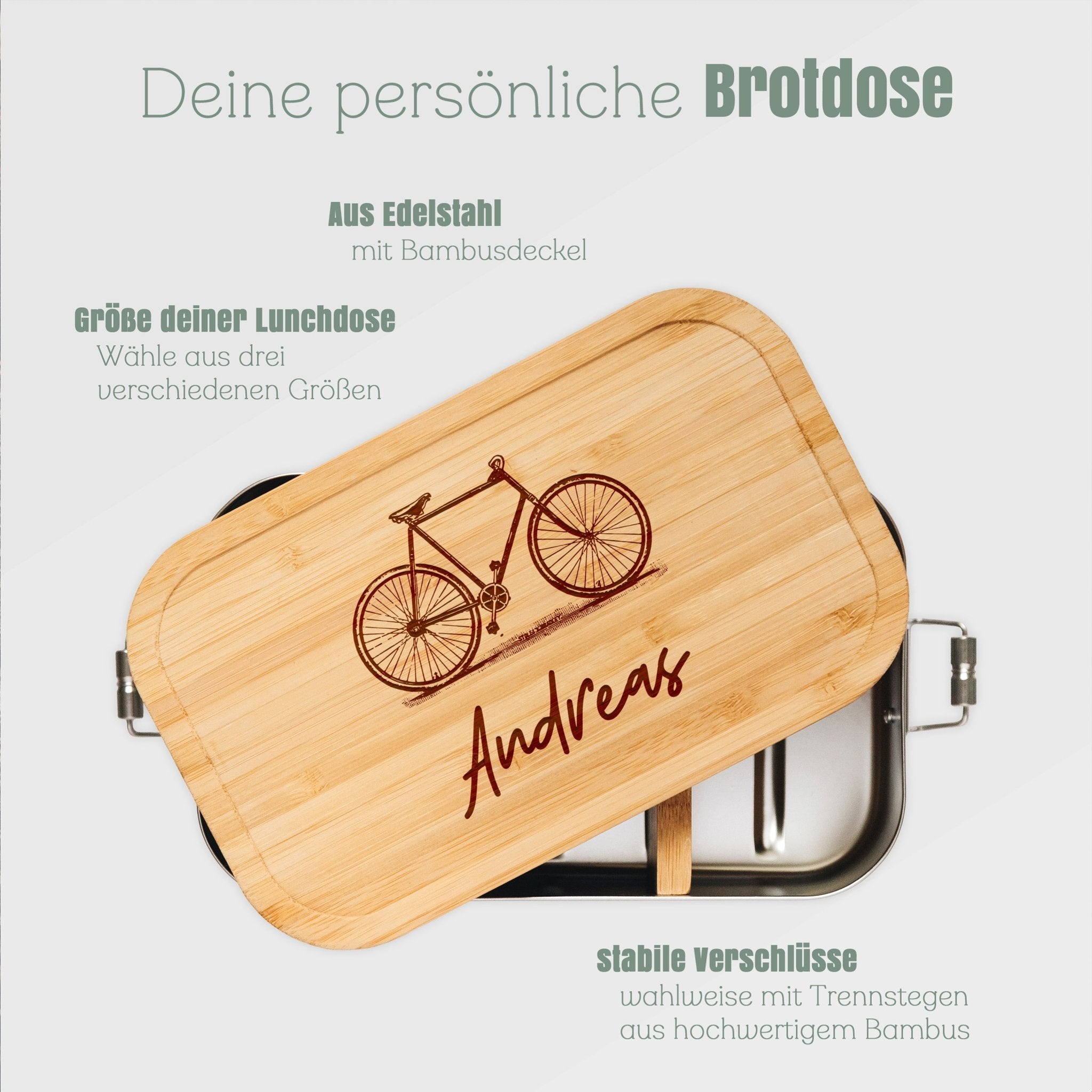 Brotdose Edelstahl - Fahrrad - Abenteuernah