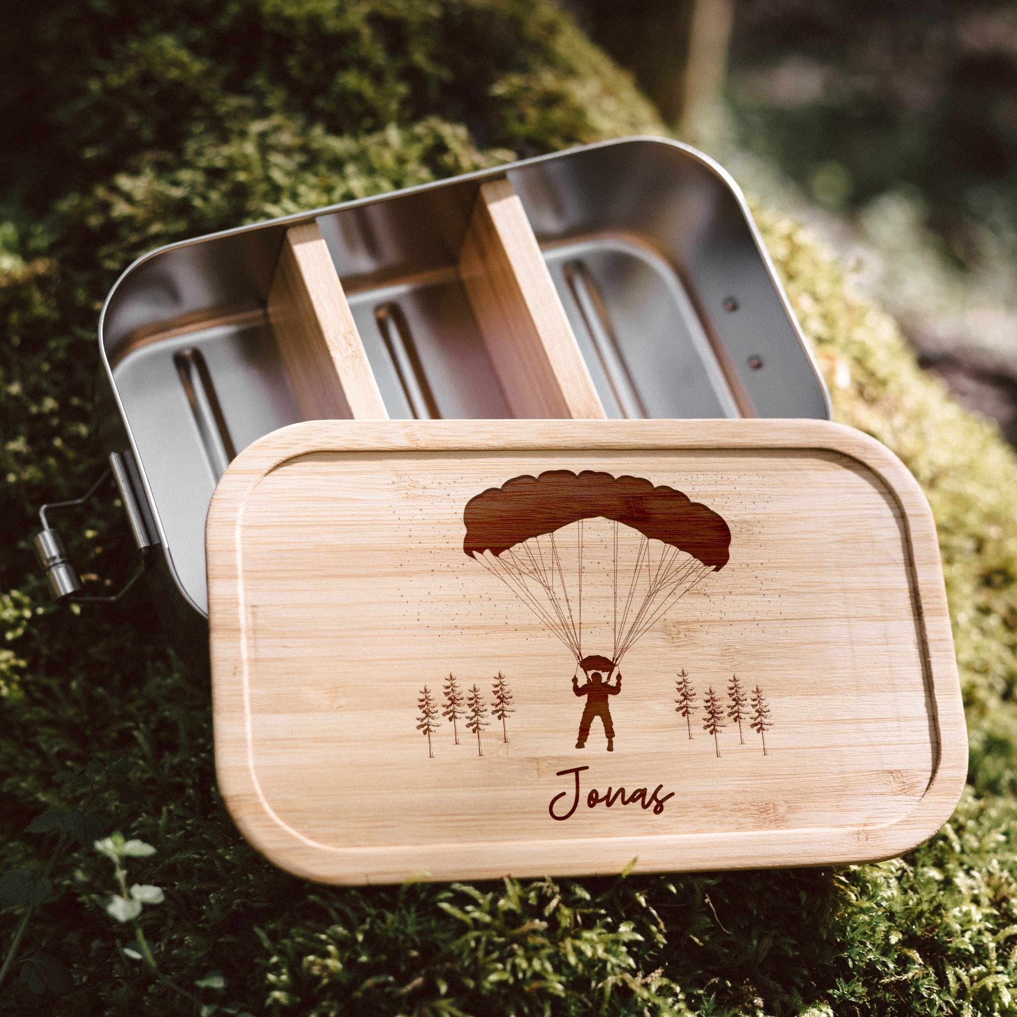 Brotdose Edelstahl - Fallschirmsprung - Abenteuernah