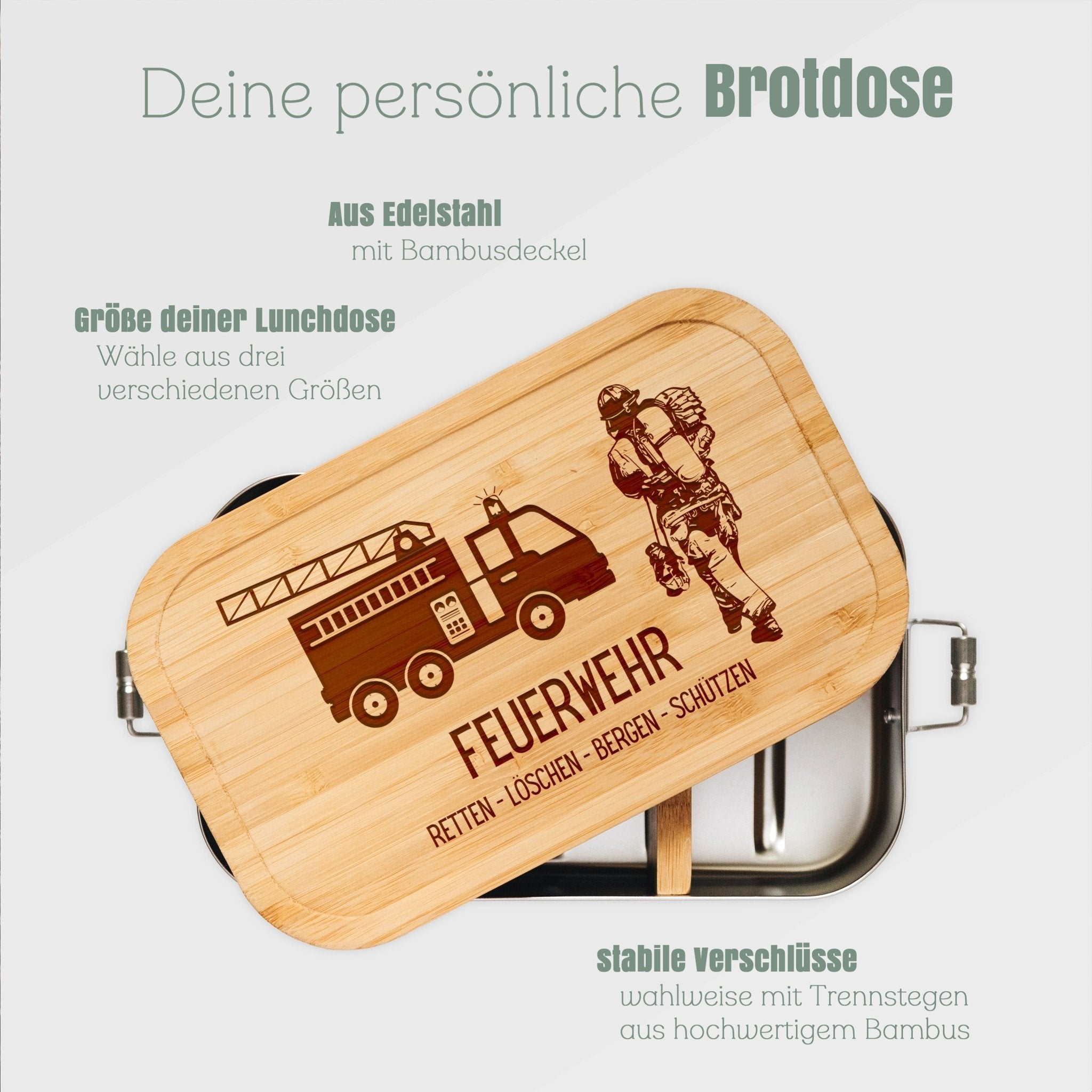 Brotdose Edelstahl - Feuerwehr - Abenteuernah