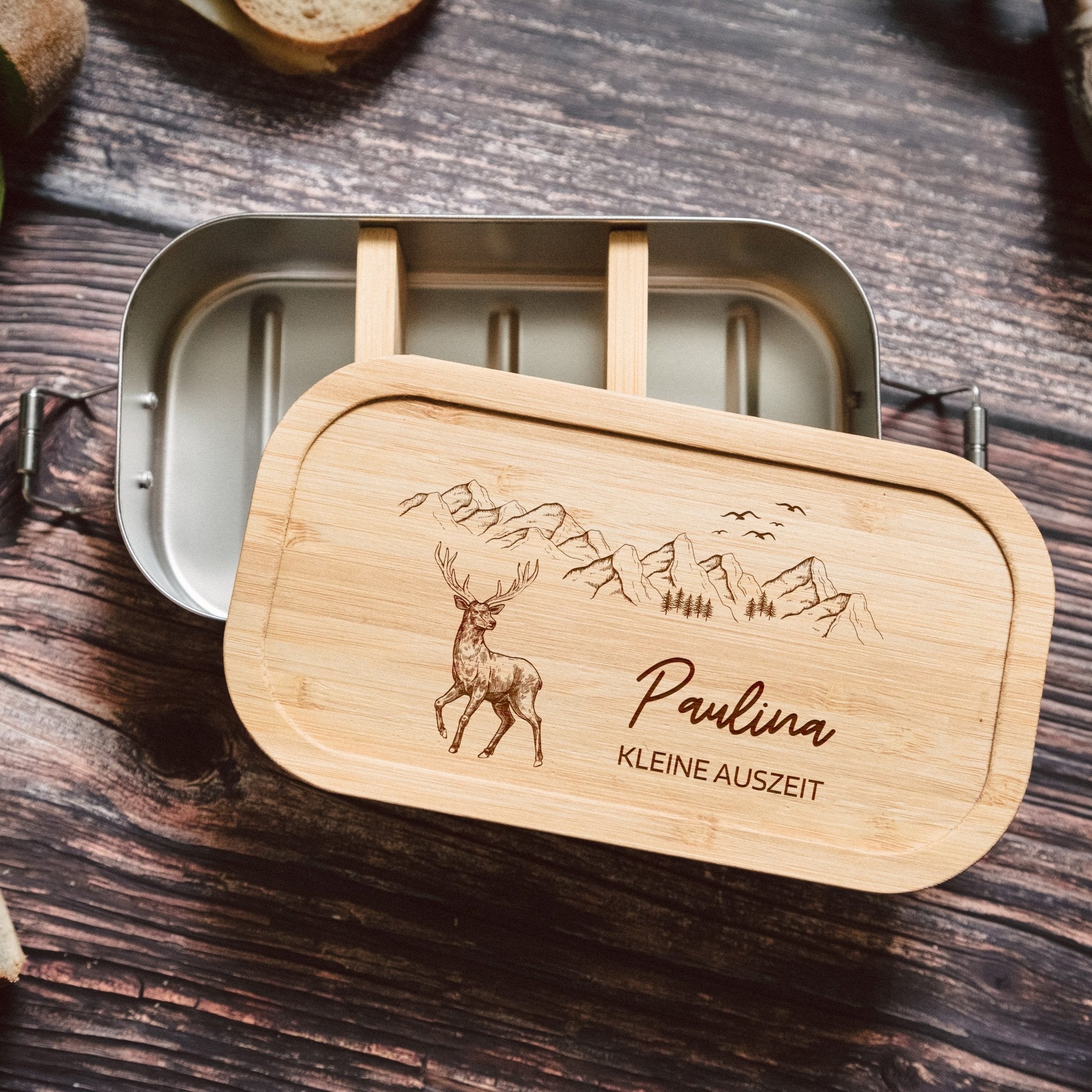 Brotdose Edelstahl - Hirsch Berge - Abenteuernah