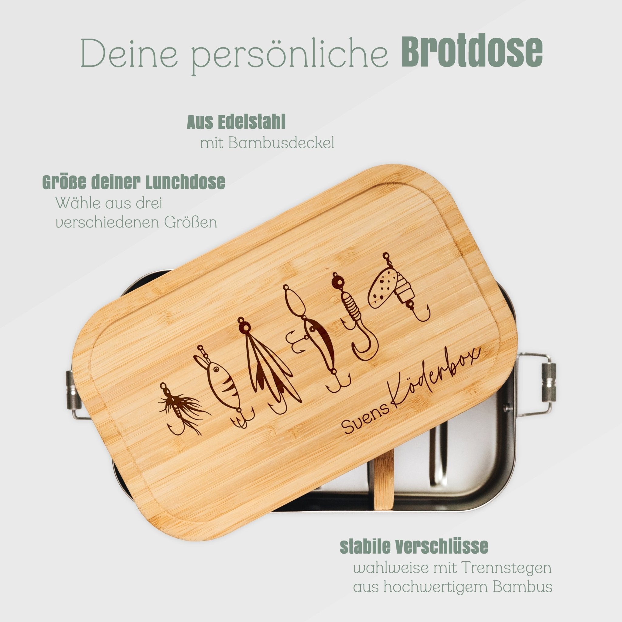Brotdose Edelstahl - Köderbox Angelhaken - Abenteuernah