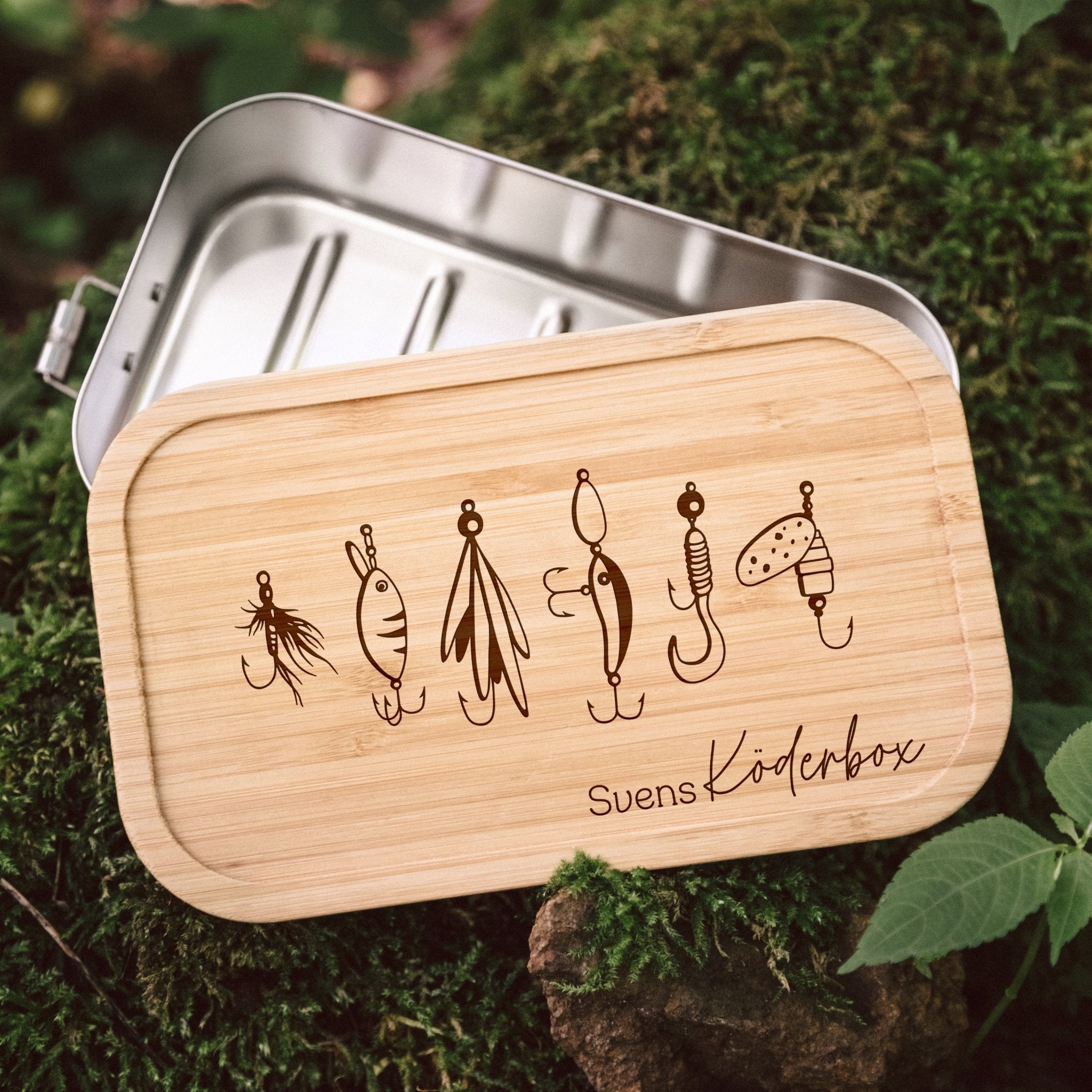 Brotdose Edelstahl - Köderbox Angelhaken - Abenteuernah