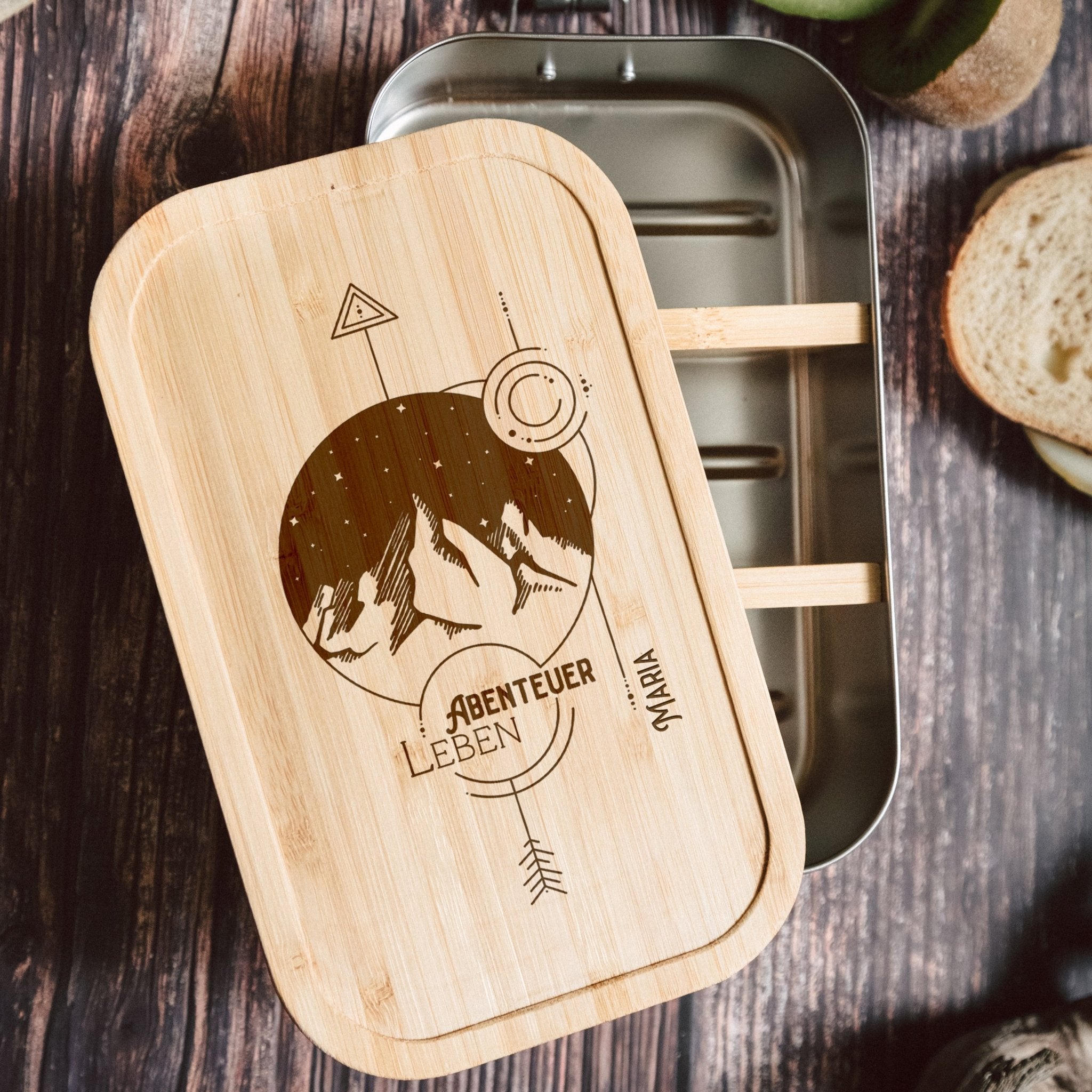 Brotdose Edelstahl - Landschaft Geo - Abenteuernah