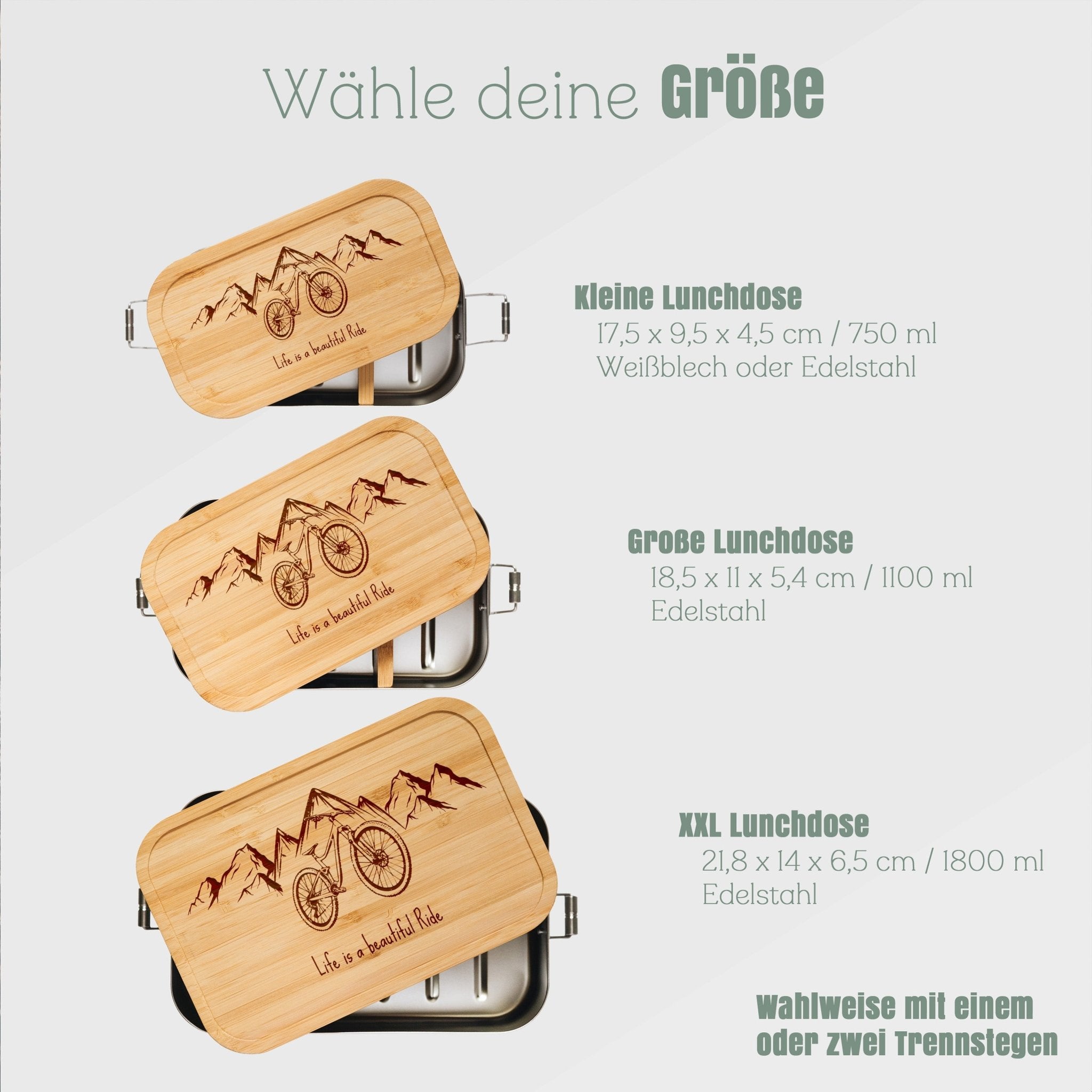 Brotdose Edelstahl - Life is a beautiful ride - Abenteuernah