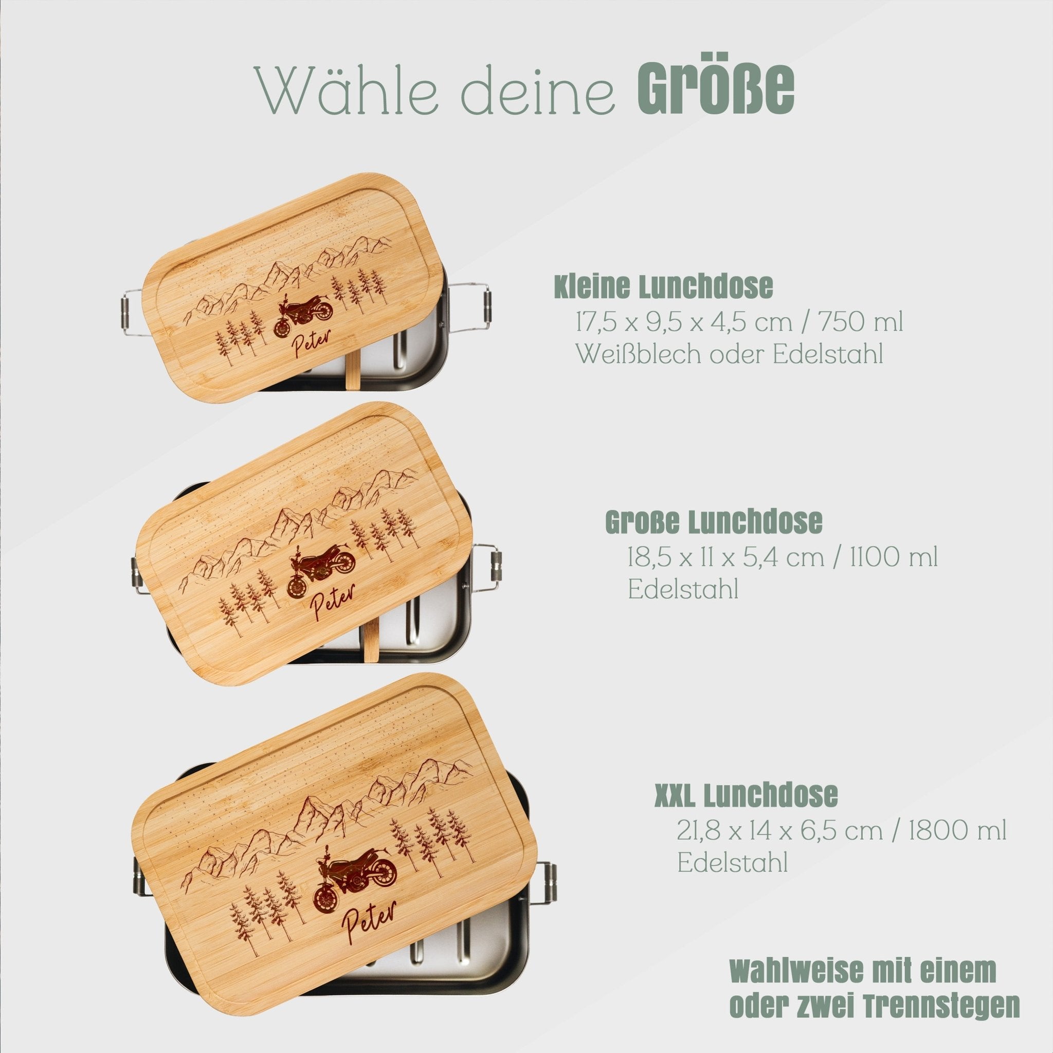 Brotdose Edelstahl - Motorrad Berge - Abenteuernah