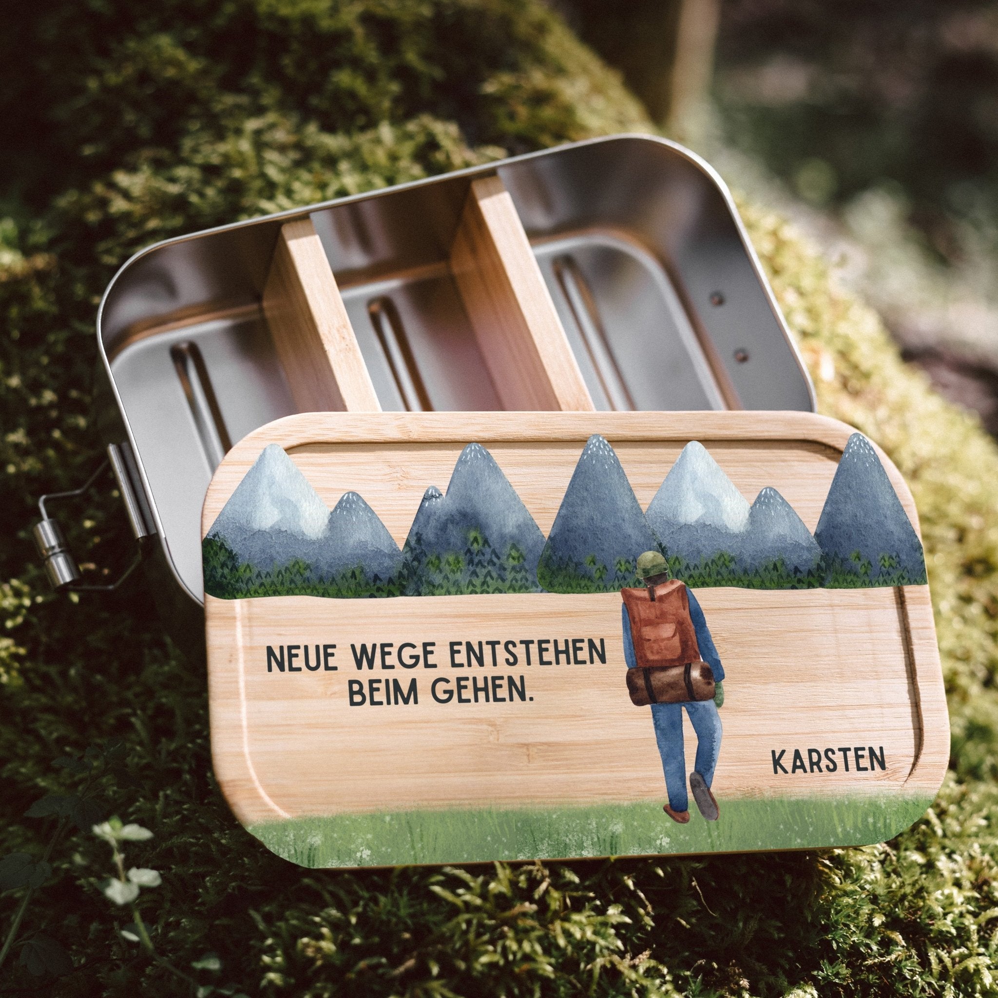 Brotdose Edelstahl - Neue Wege Entstehen farbig - Abenteuernah