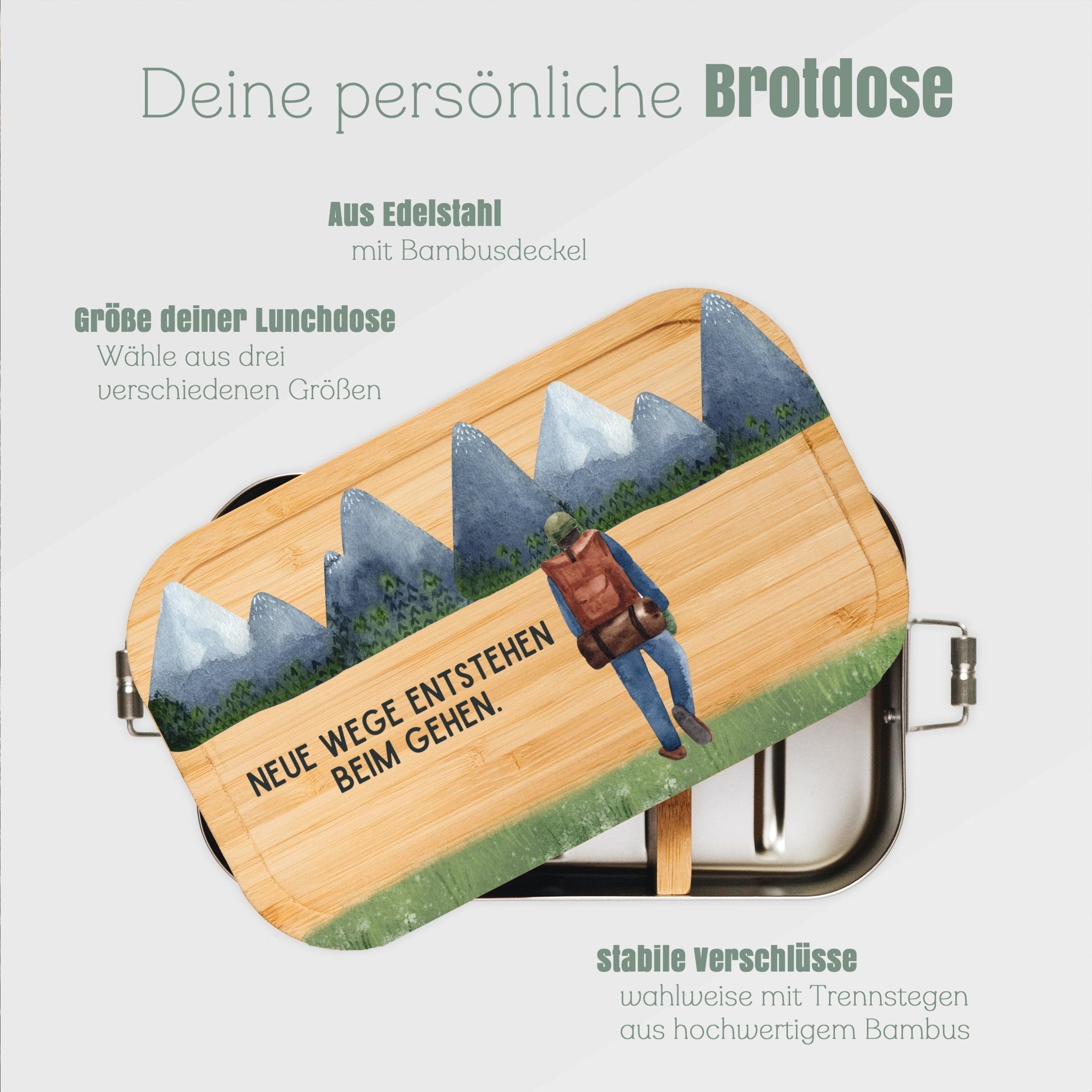 Brotdose Edelstahl - Neue Wege Entstehen farbig - Abenteuernah