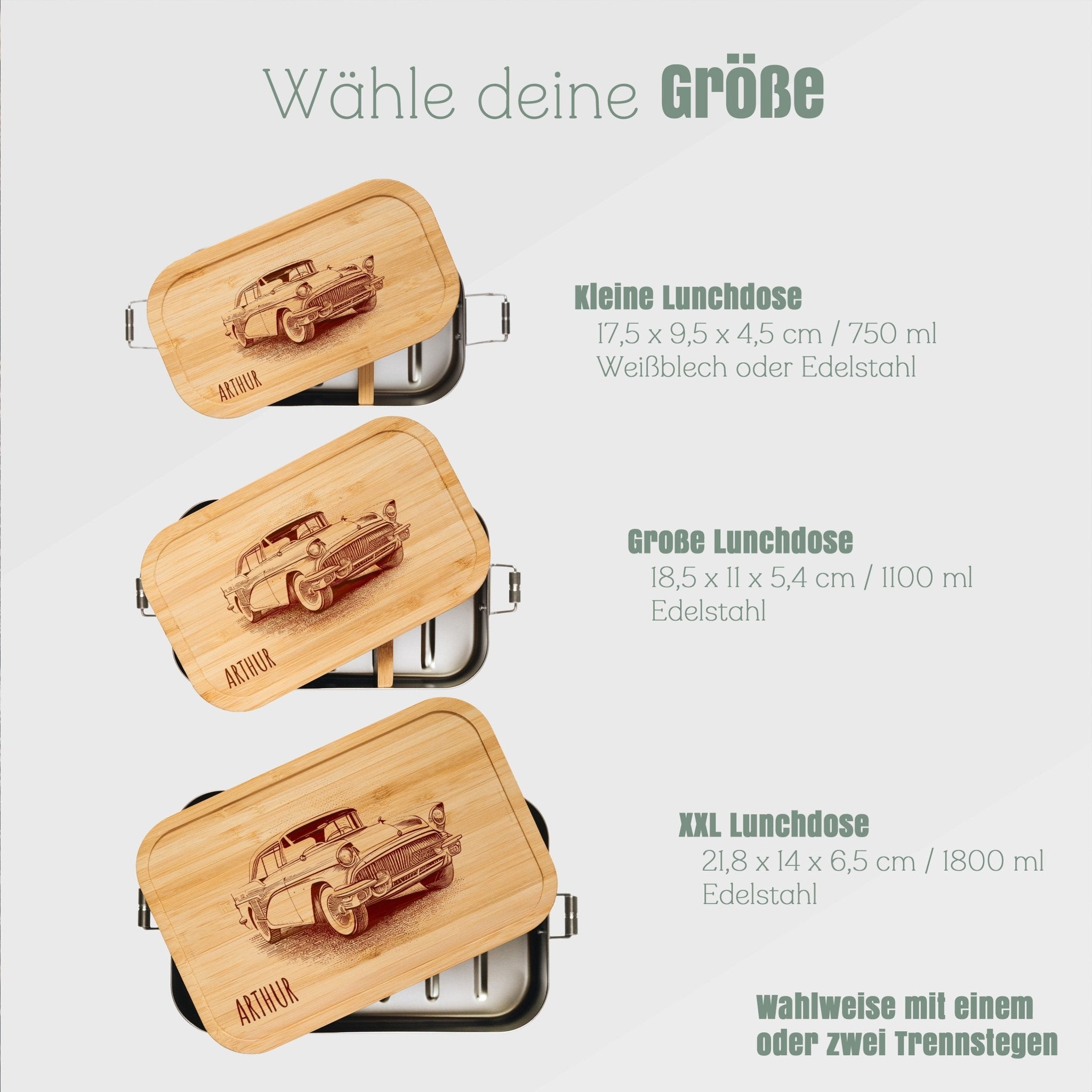 Brotdose Edelstahl - Oldtimer - Abenteuernah